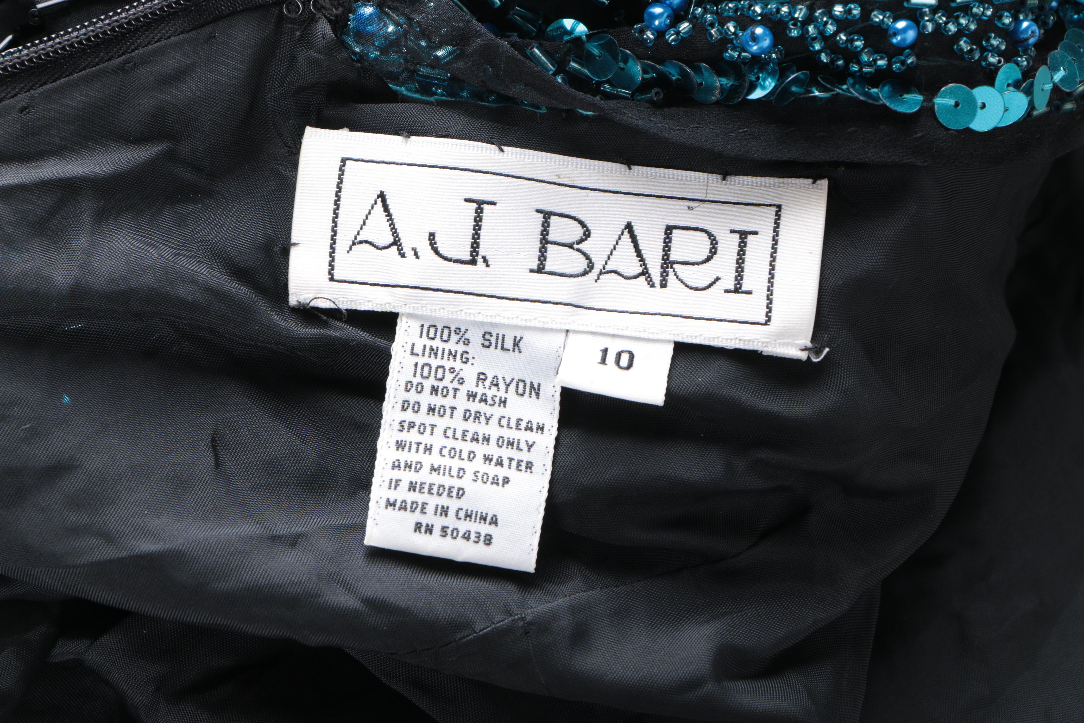 Circa 1990s A.J. Bari Embellished Dress