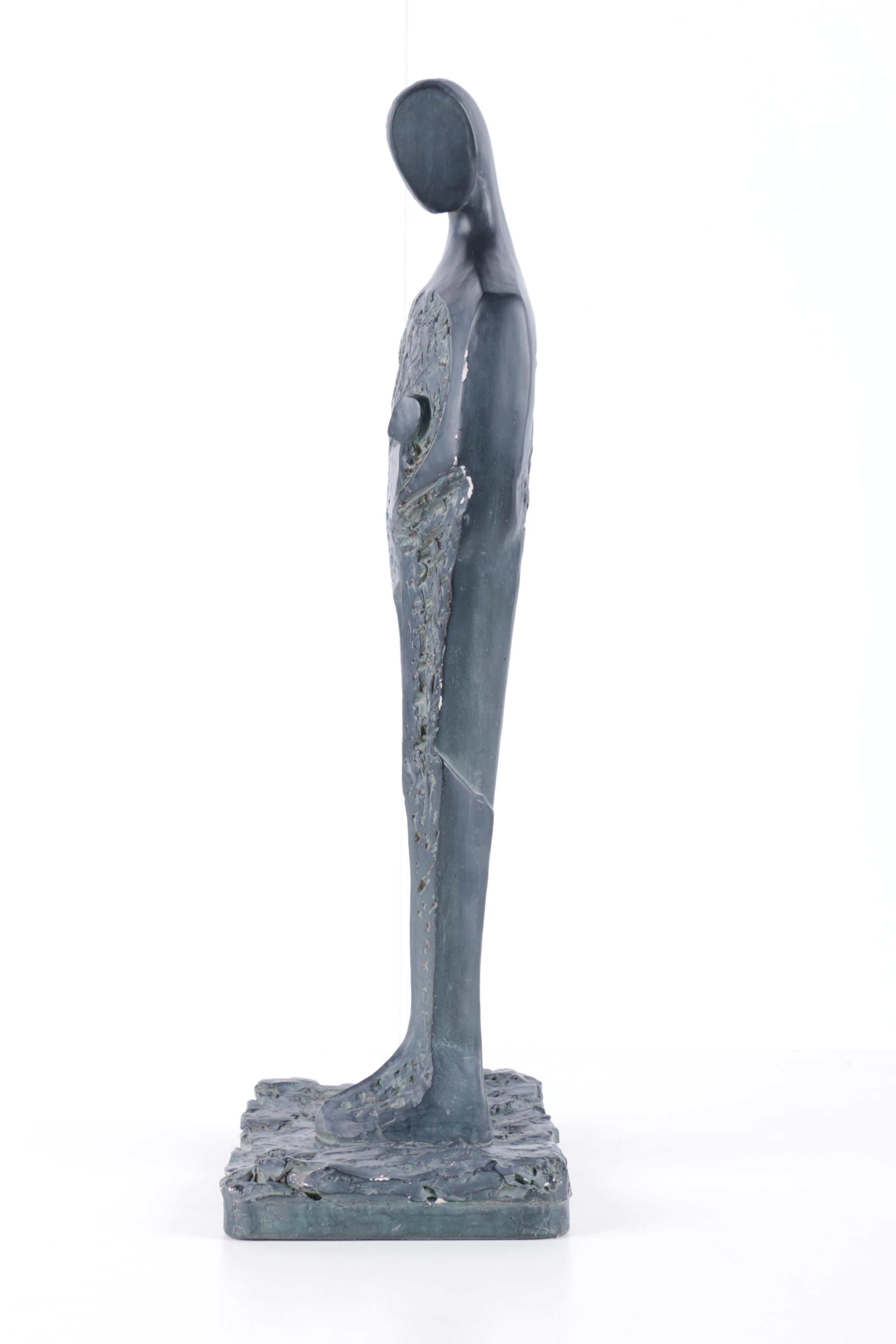 Plaster Reproduction Sculpture of Mother and Child