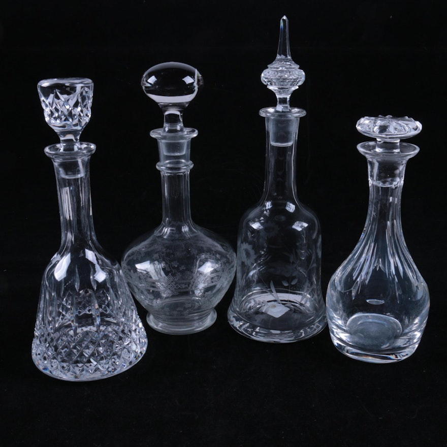 Collection of Crystal and Glass Decanters