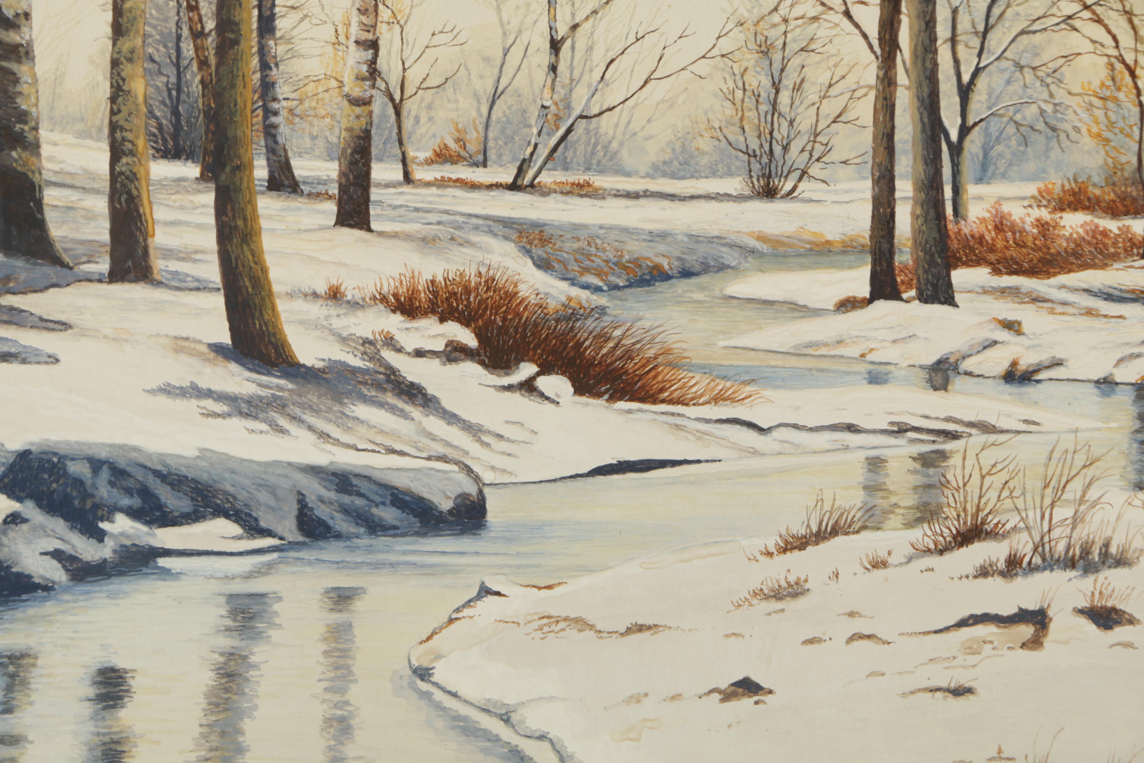 Ernst Ekberg Gouache Landscape Paintings