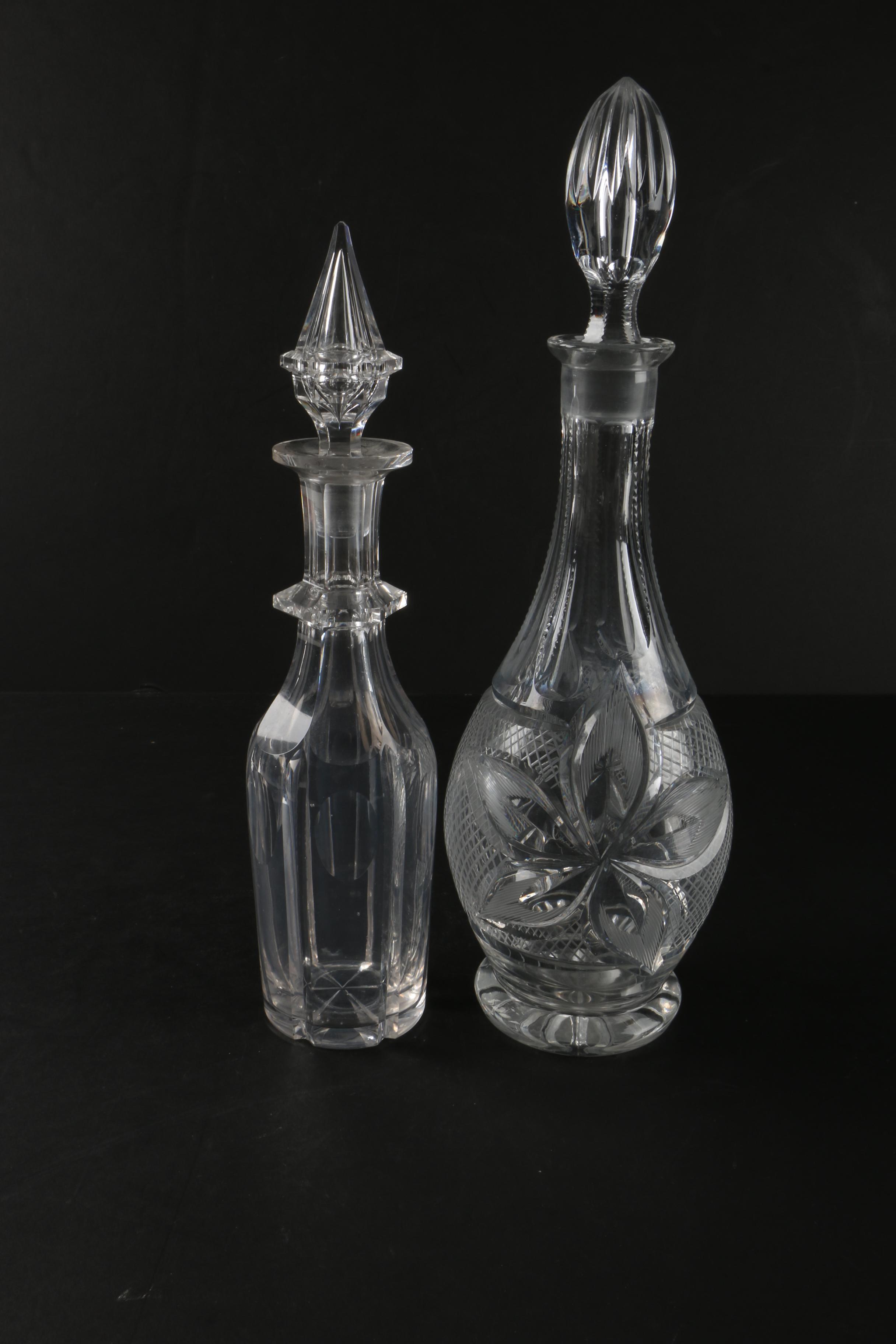 Waterford Crystal "Millennium" Champagne Flutes with Crystal Decanters