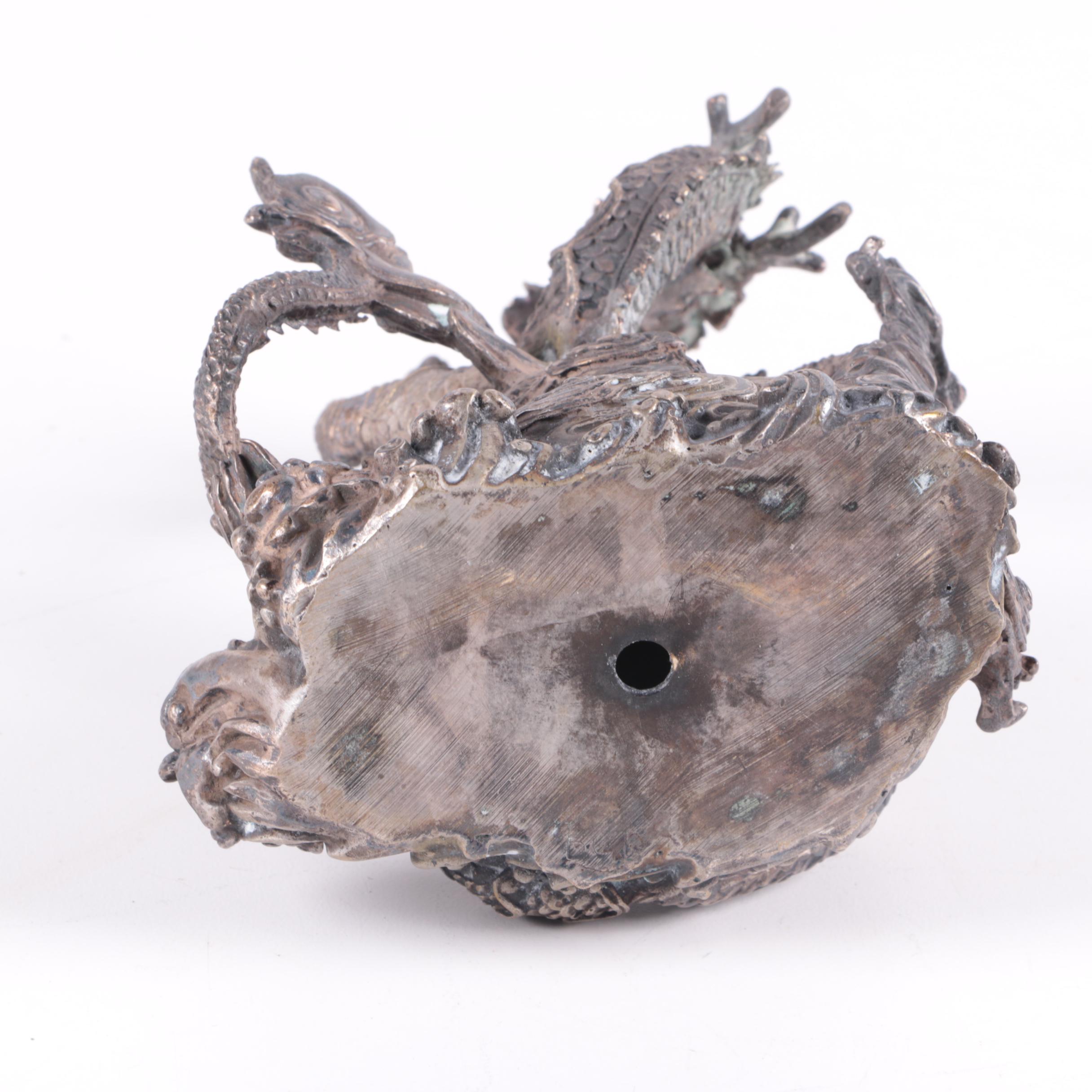 Cast Metal Serpent and Studio Pottery Box