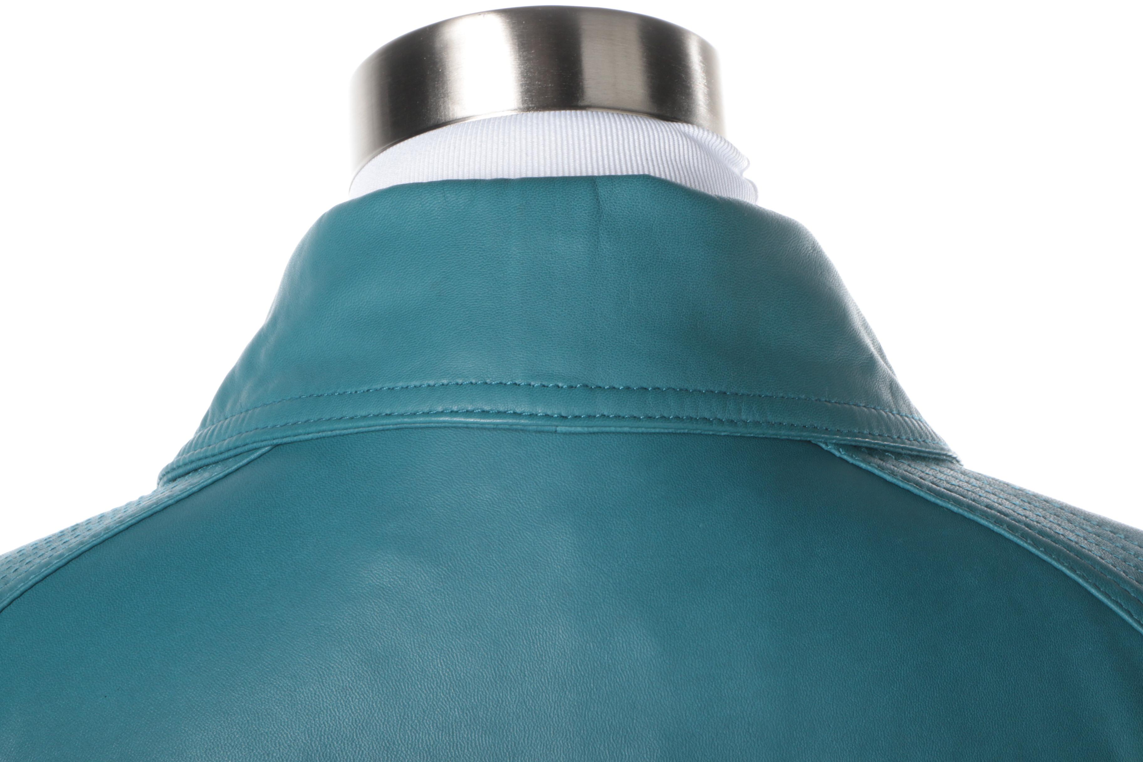 Women's Oilily Teal Leather Coat