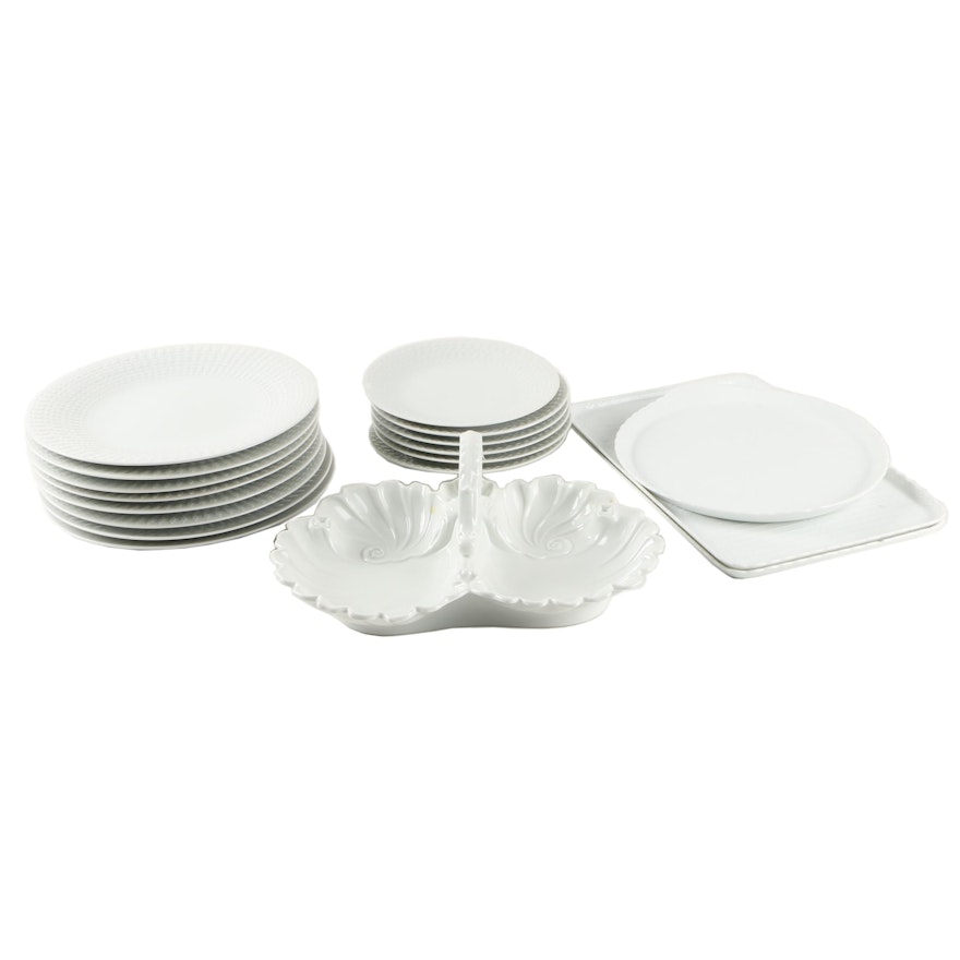 White Ceramic Tableware Featuring Gerold Porzellan