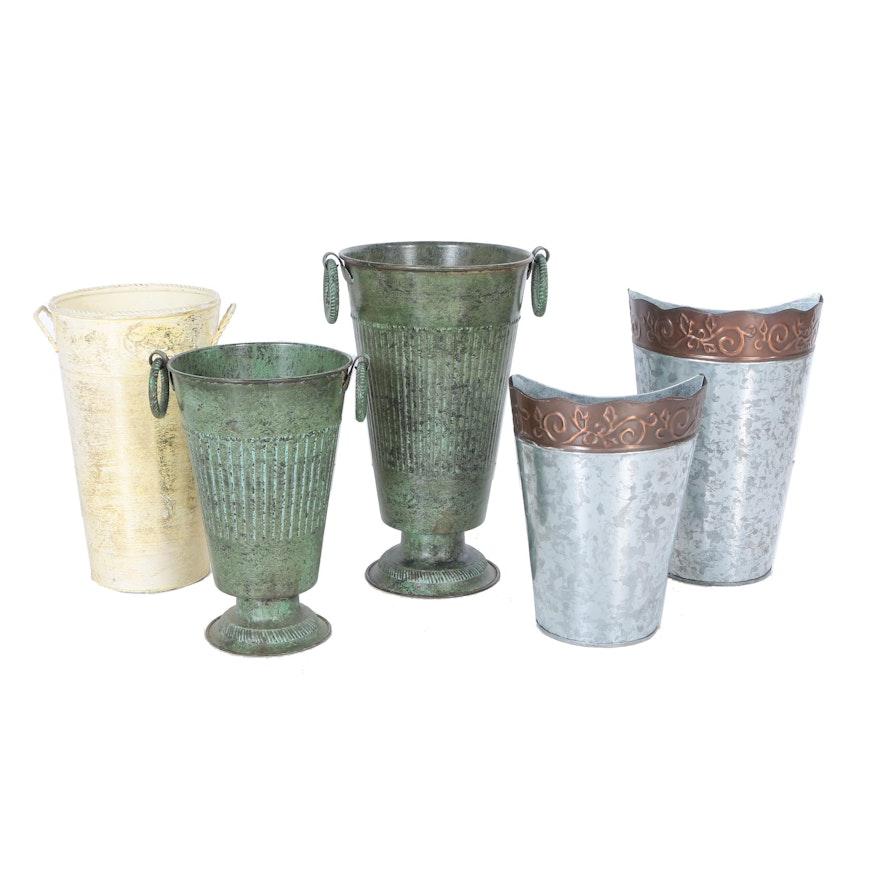 Outdoor Metal Planters and Wall Vases