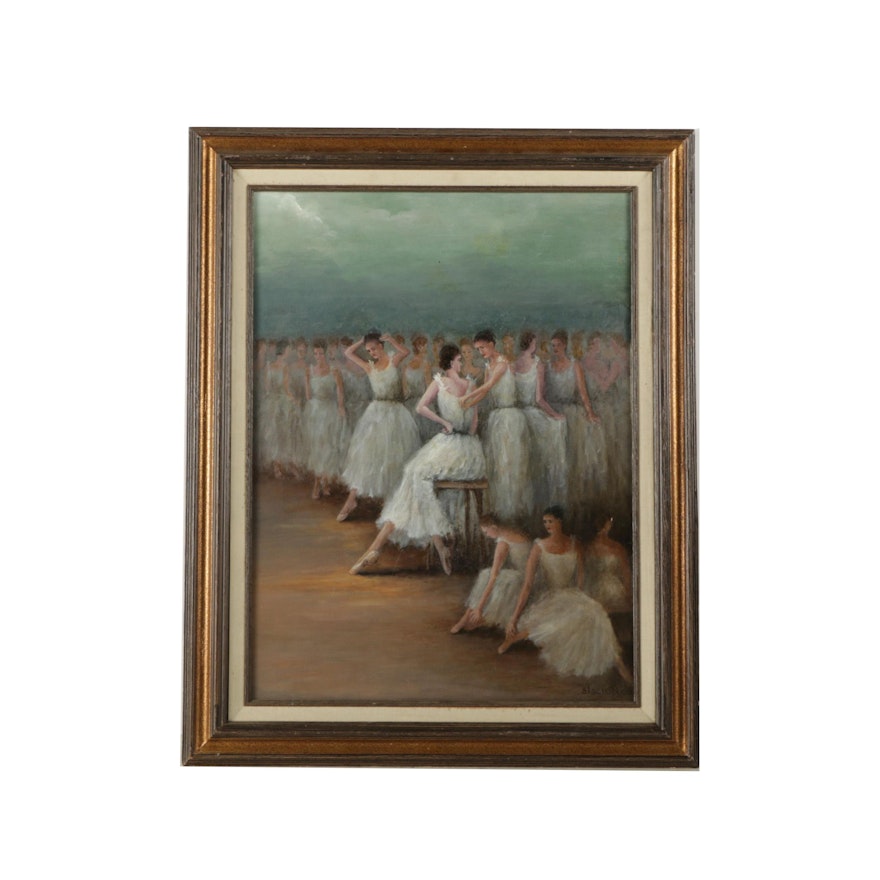 Anthony S. Elacion Oil Painting on Canvas of Ballerinas