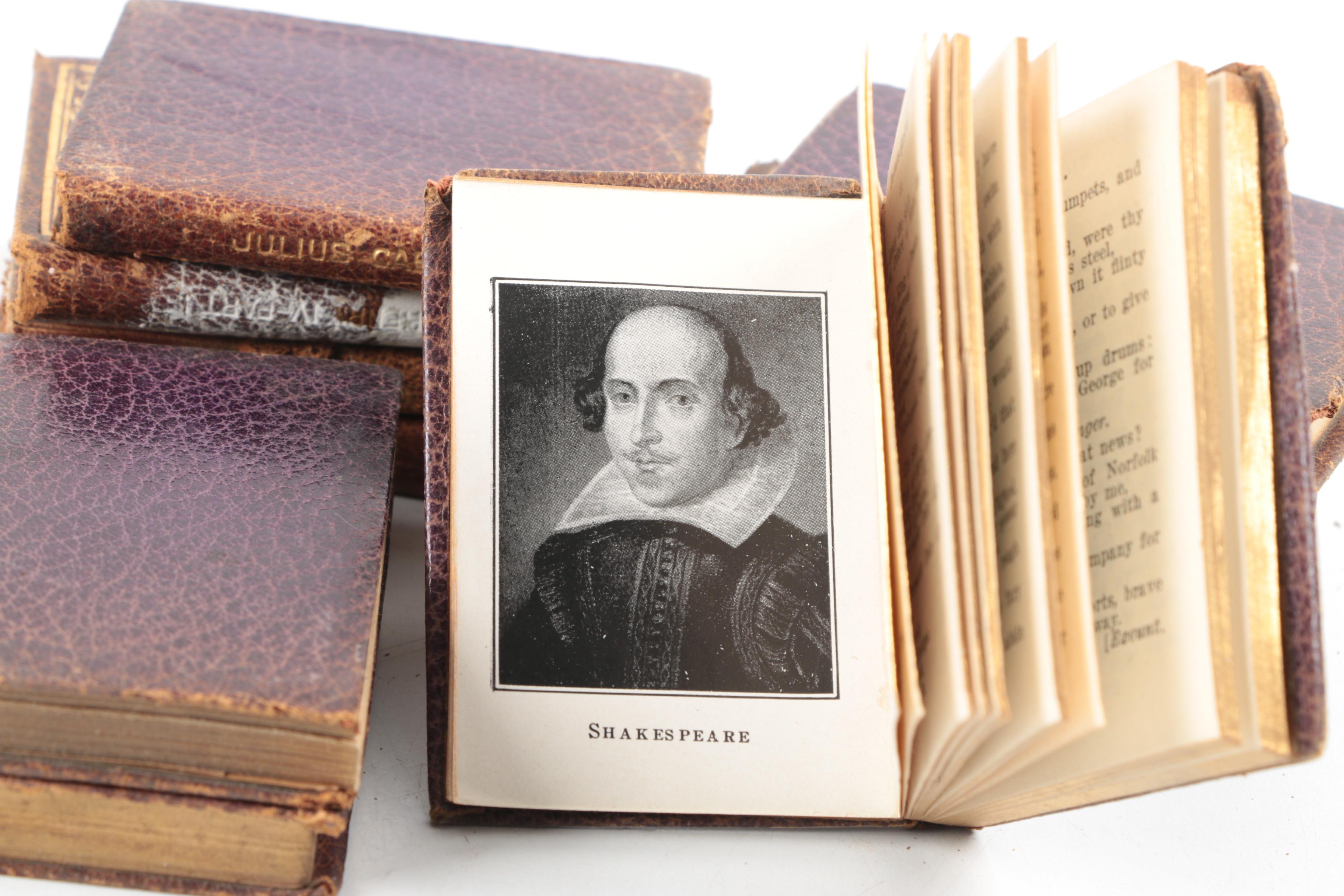 Early Twentieth Century Miniature Leather Bound "Shakespeare's Works" Books