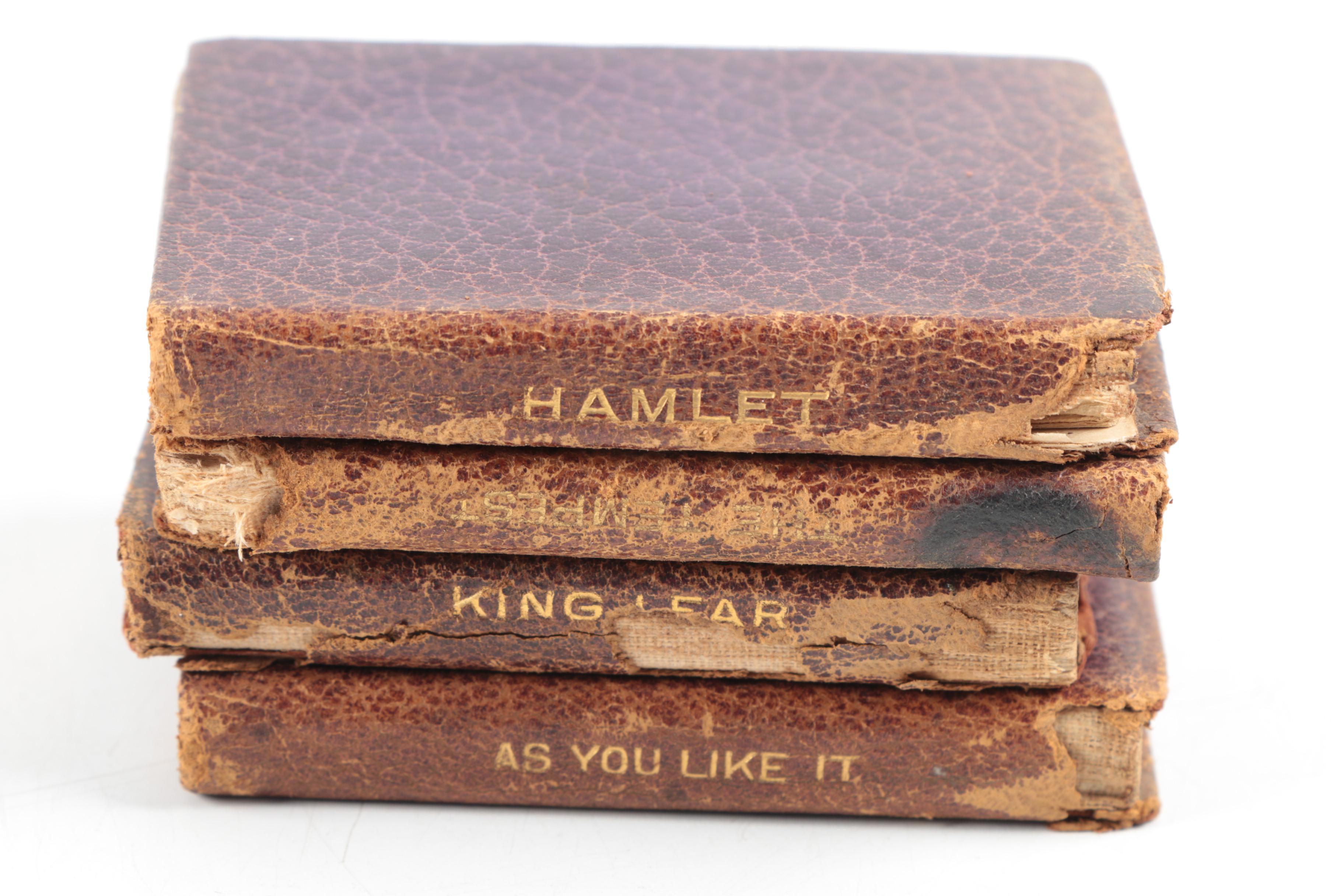 Early Twentieth Century Miniature Leather Bound "Shakespeare's Works" Books