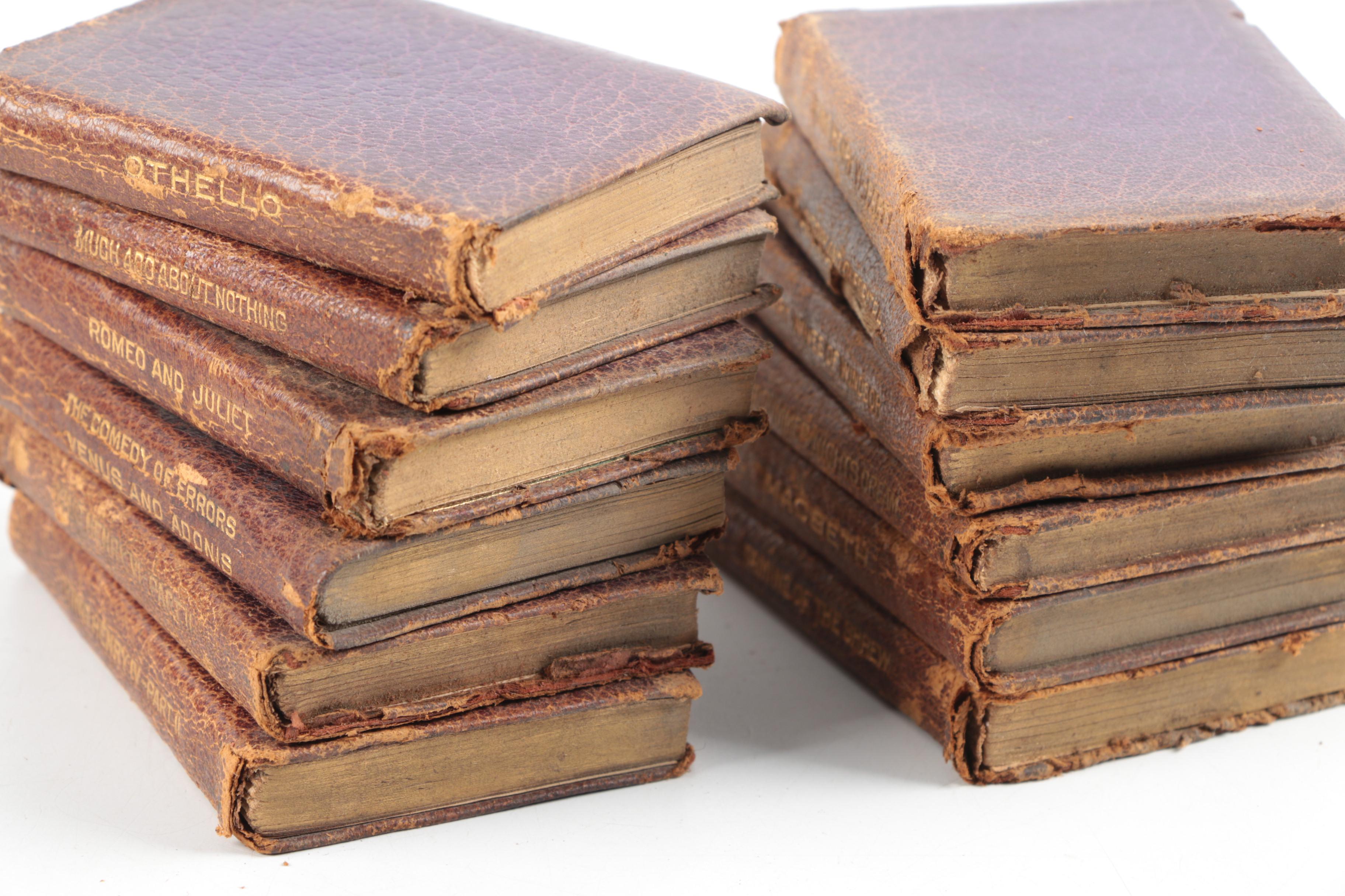 Early Twentieth Century Miniature Leather Bound "Shakespeare's Works" Books