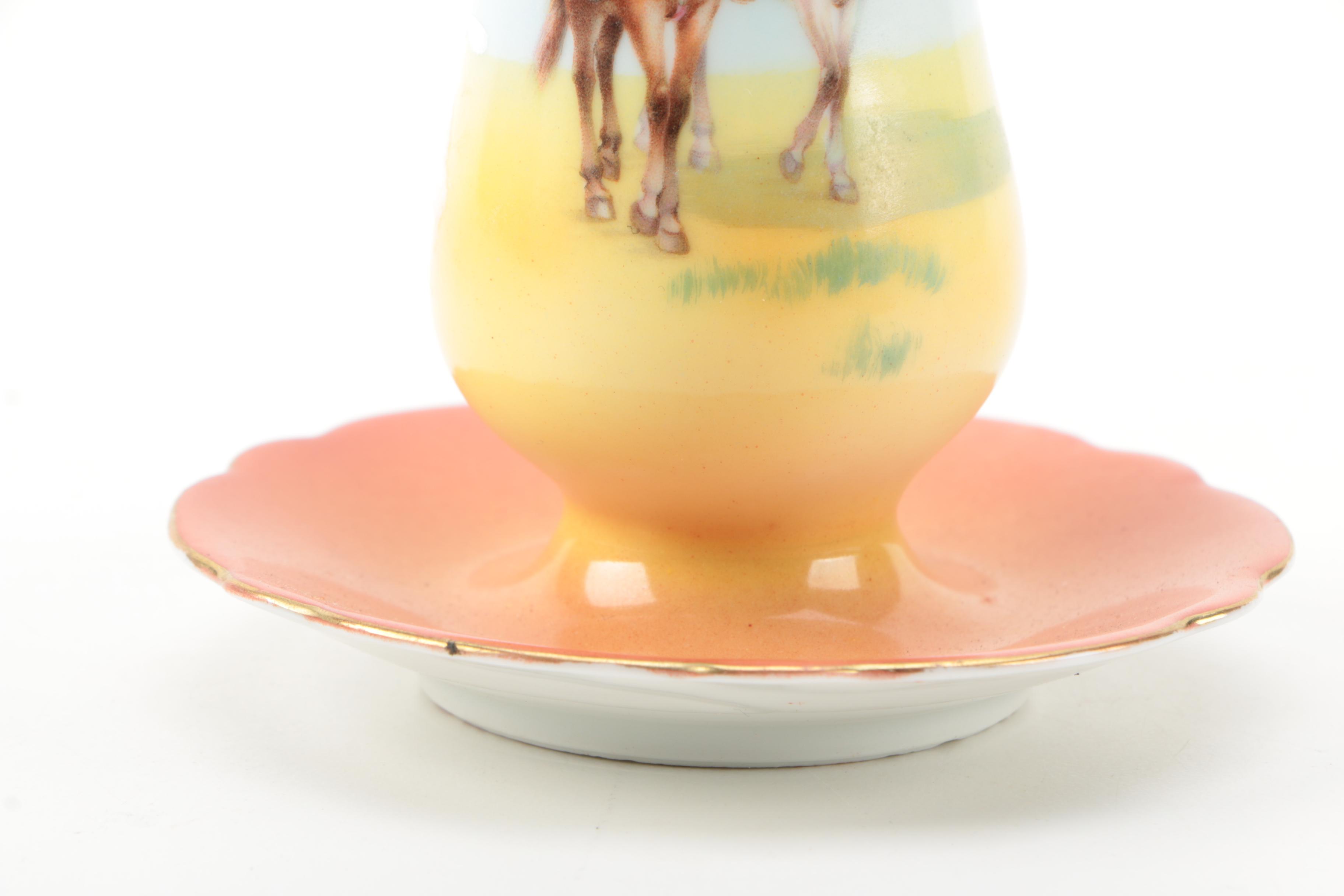 Royal Bayreuth Porcelain Hat Pin Holder and Pin