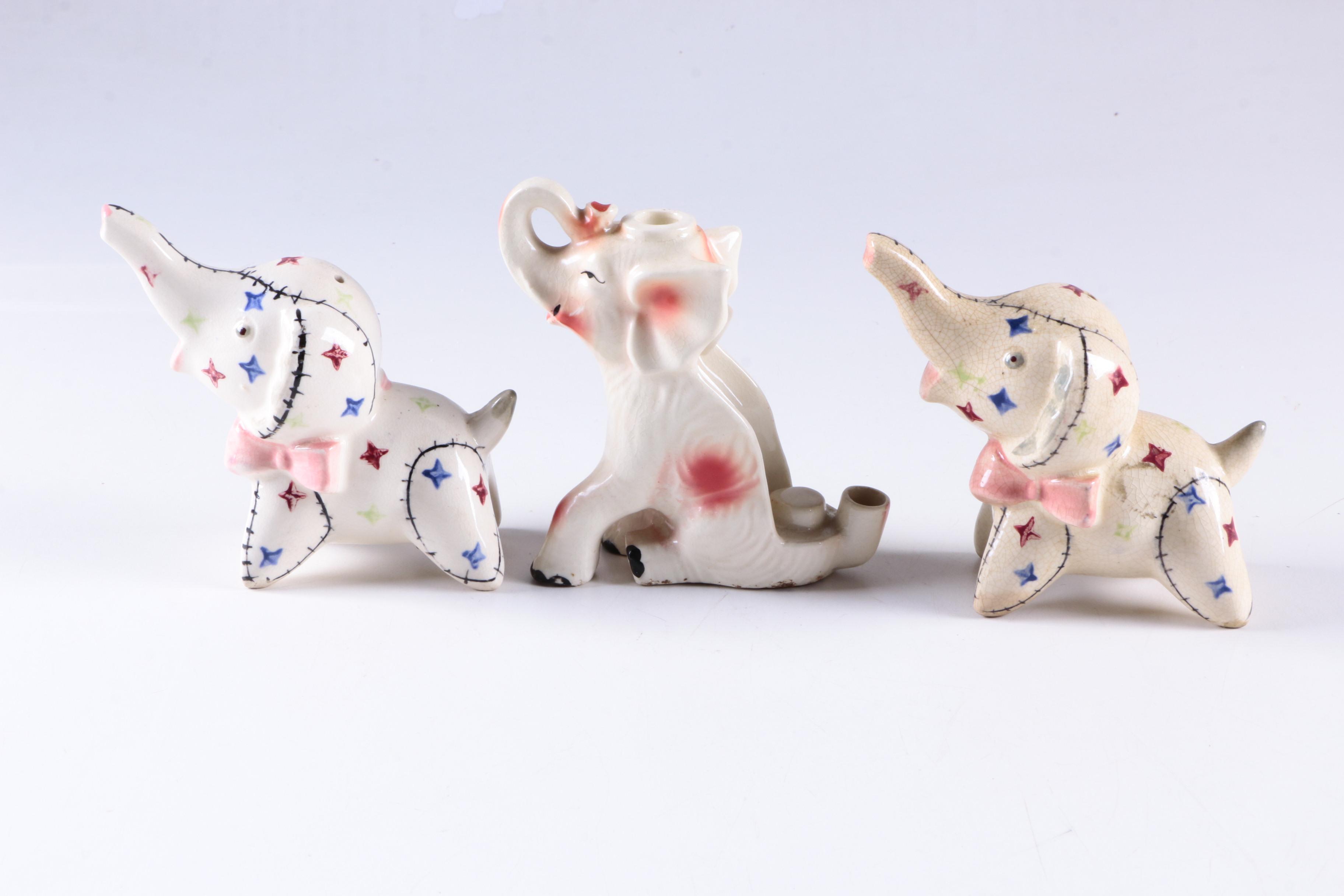 Fifteen Vintage Ceramic Elephant Figurines