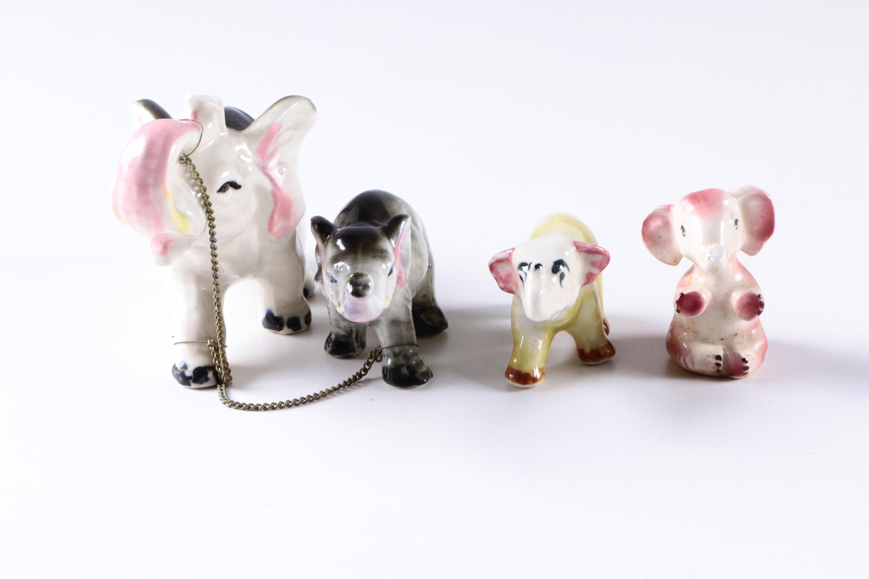 Fifteen Vintage Ceramic Elephant Figurines