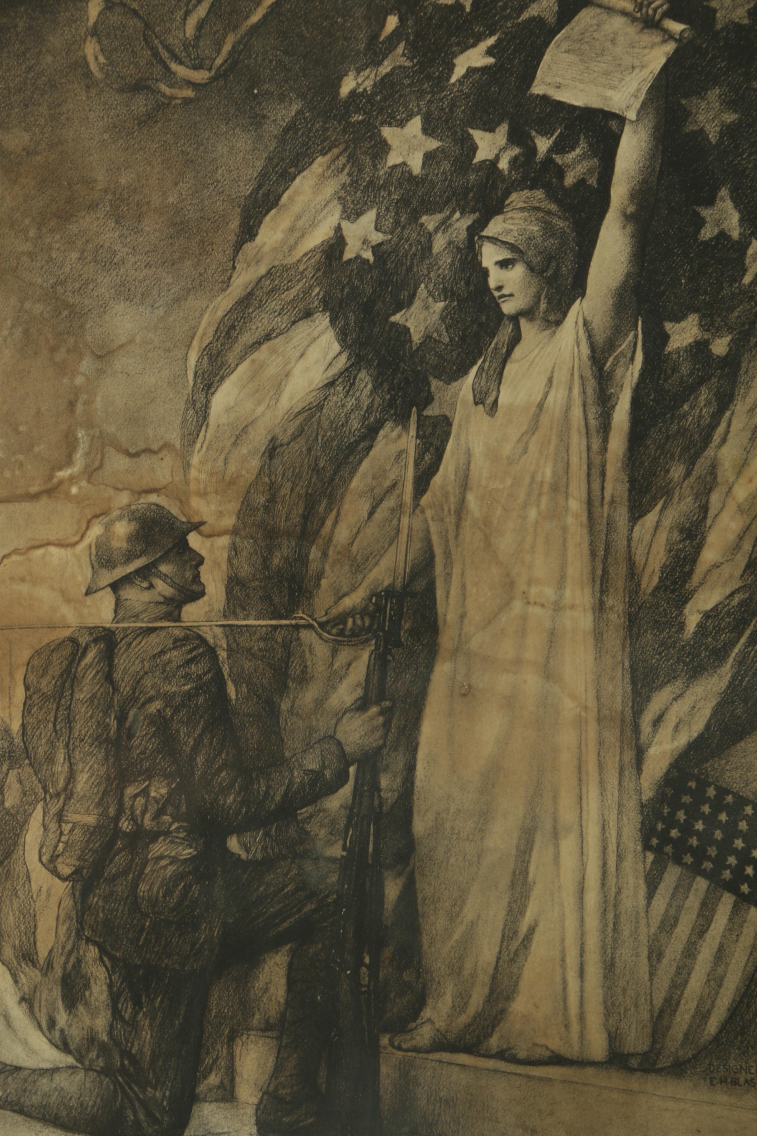 Photgravure Military Certificate After Edwin Blashfield