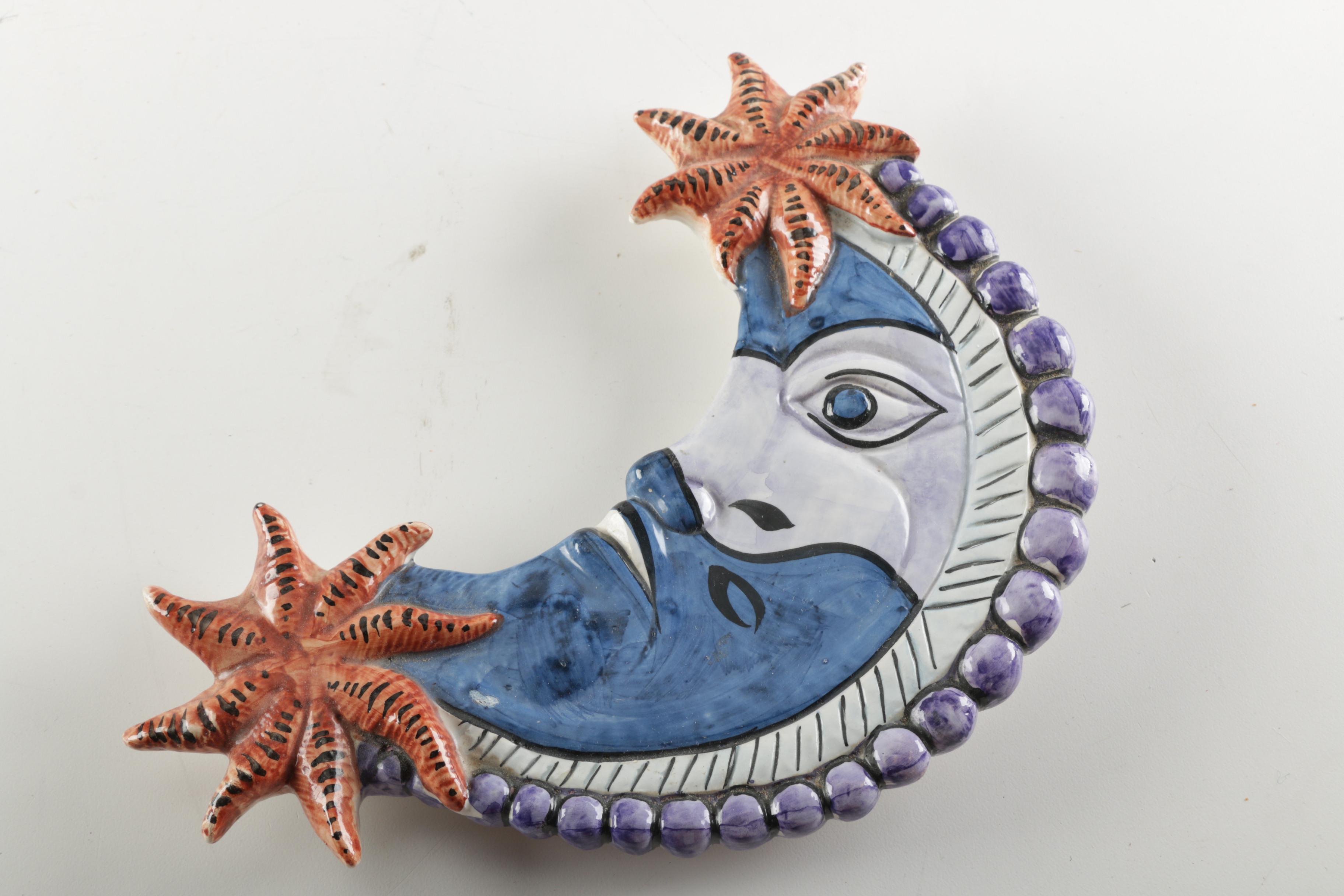 Ceramic Moon and Hand-Built Pottery Spaceship