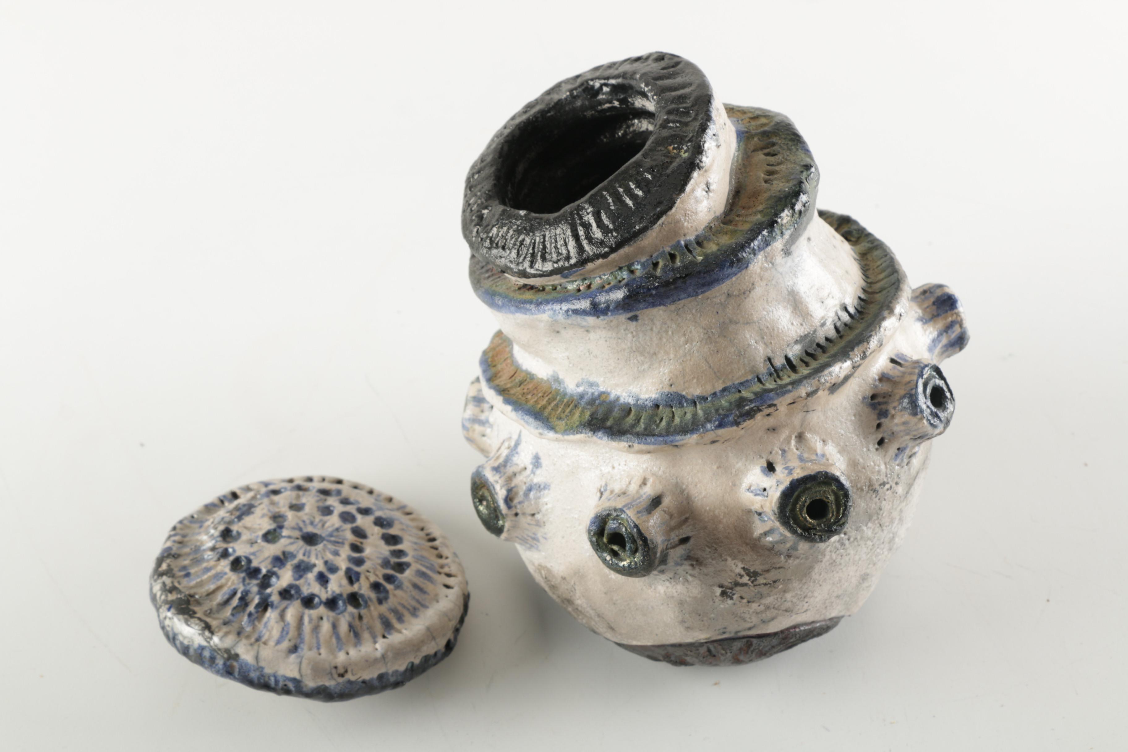 Ceramic Moon and Hand-Built Pottery Spaceship