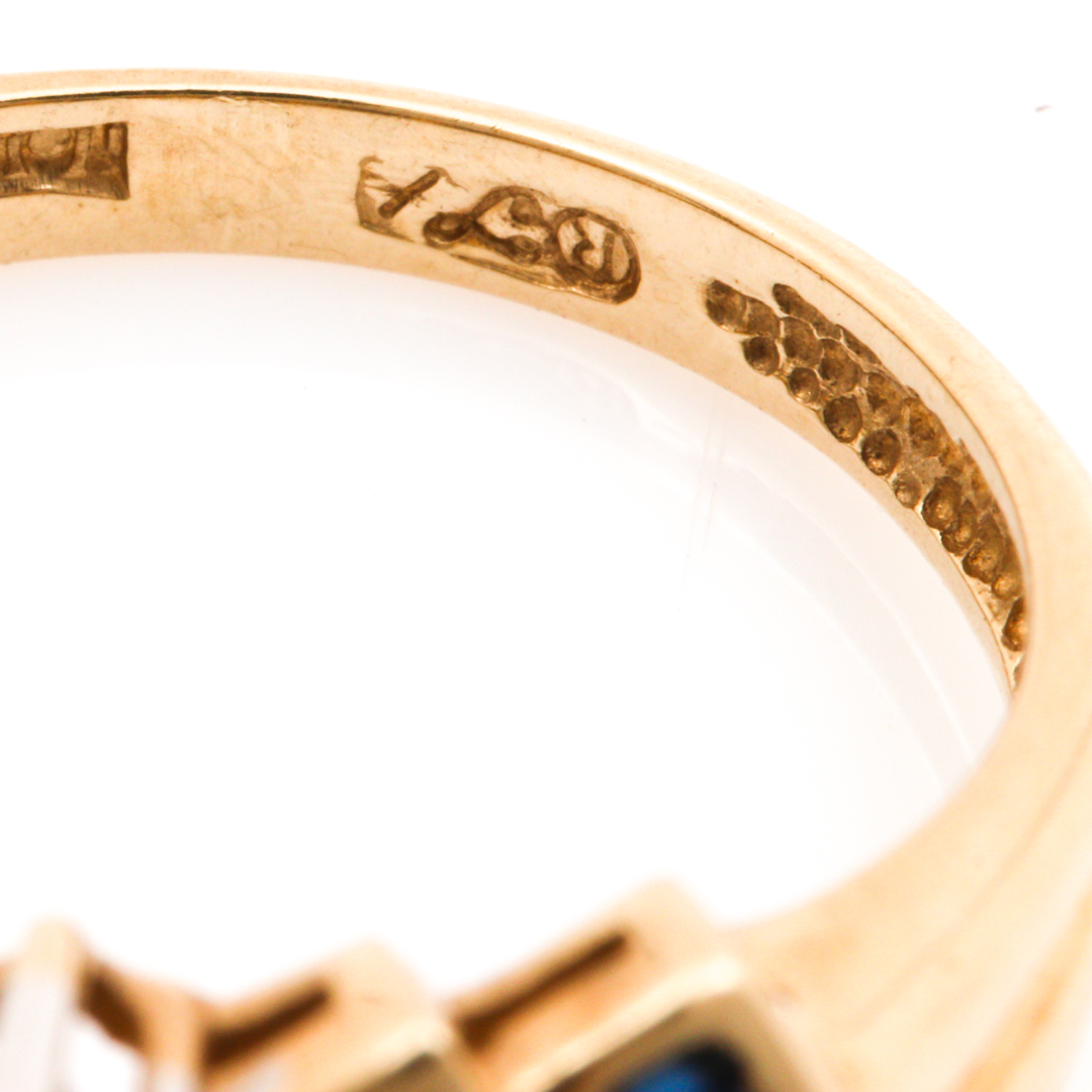 10K Yellow Gold Sapphire and Diamond Ring