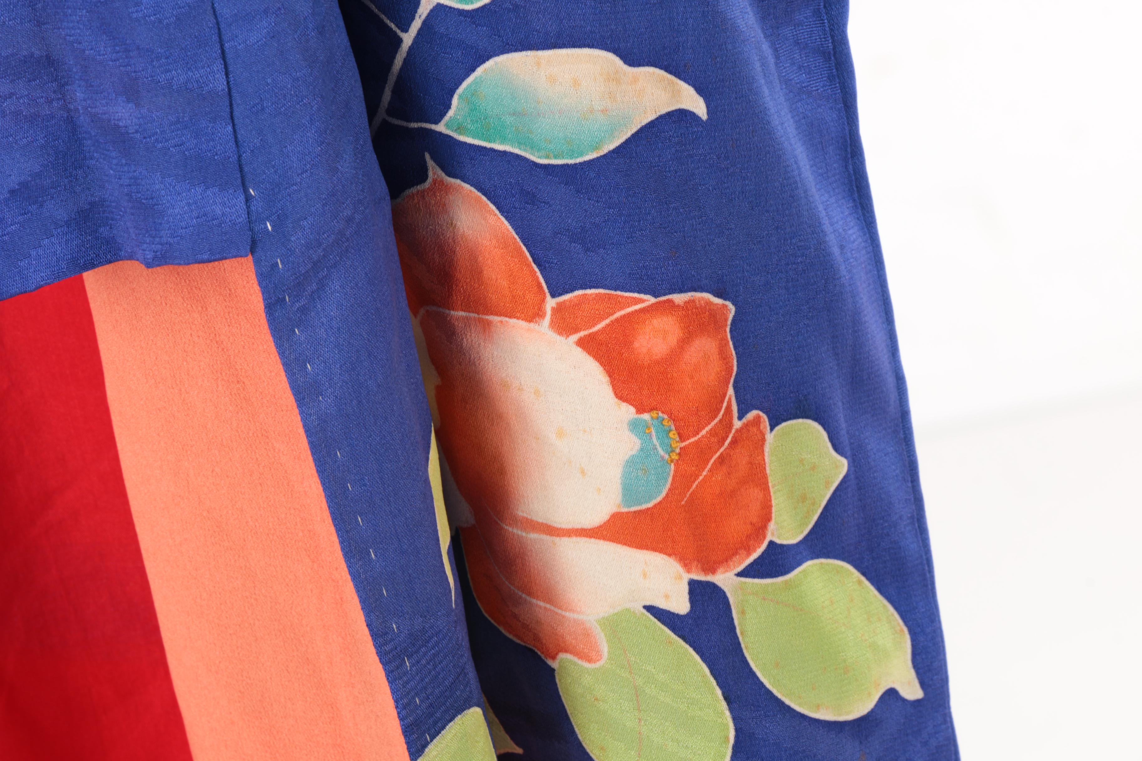 Japanese Vintage Silk Damask Kimono