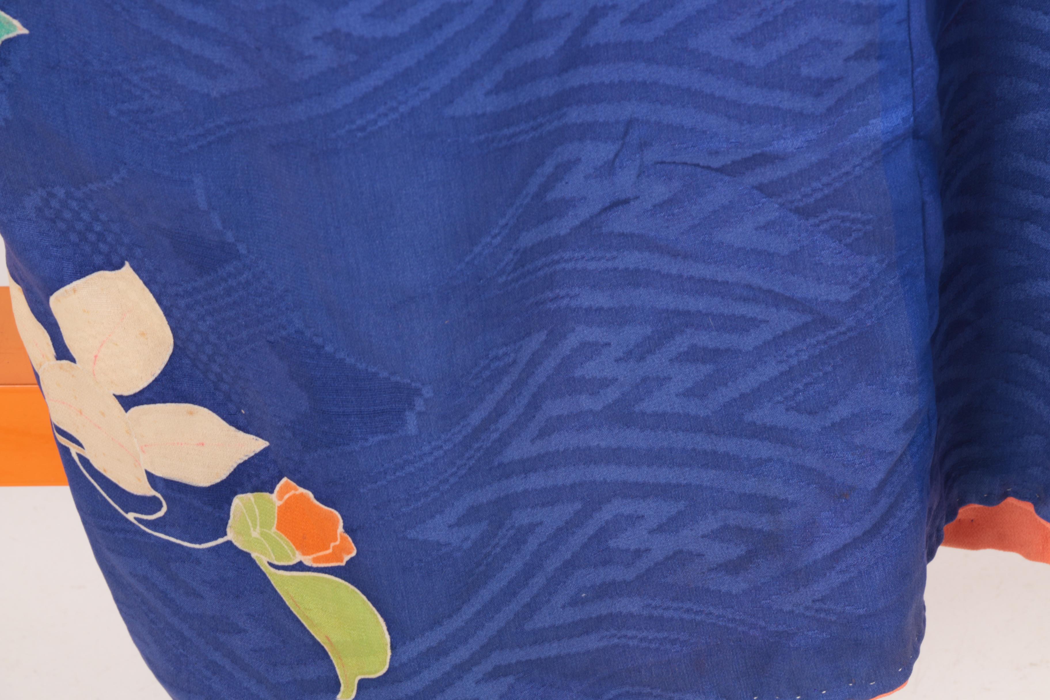 Japanese Vintage Silk Damask Kimono