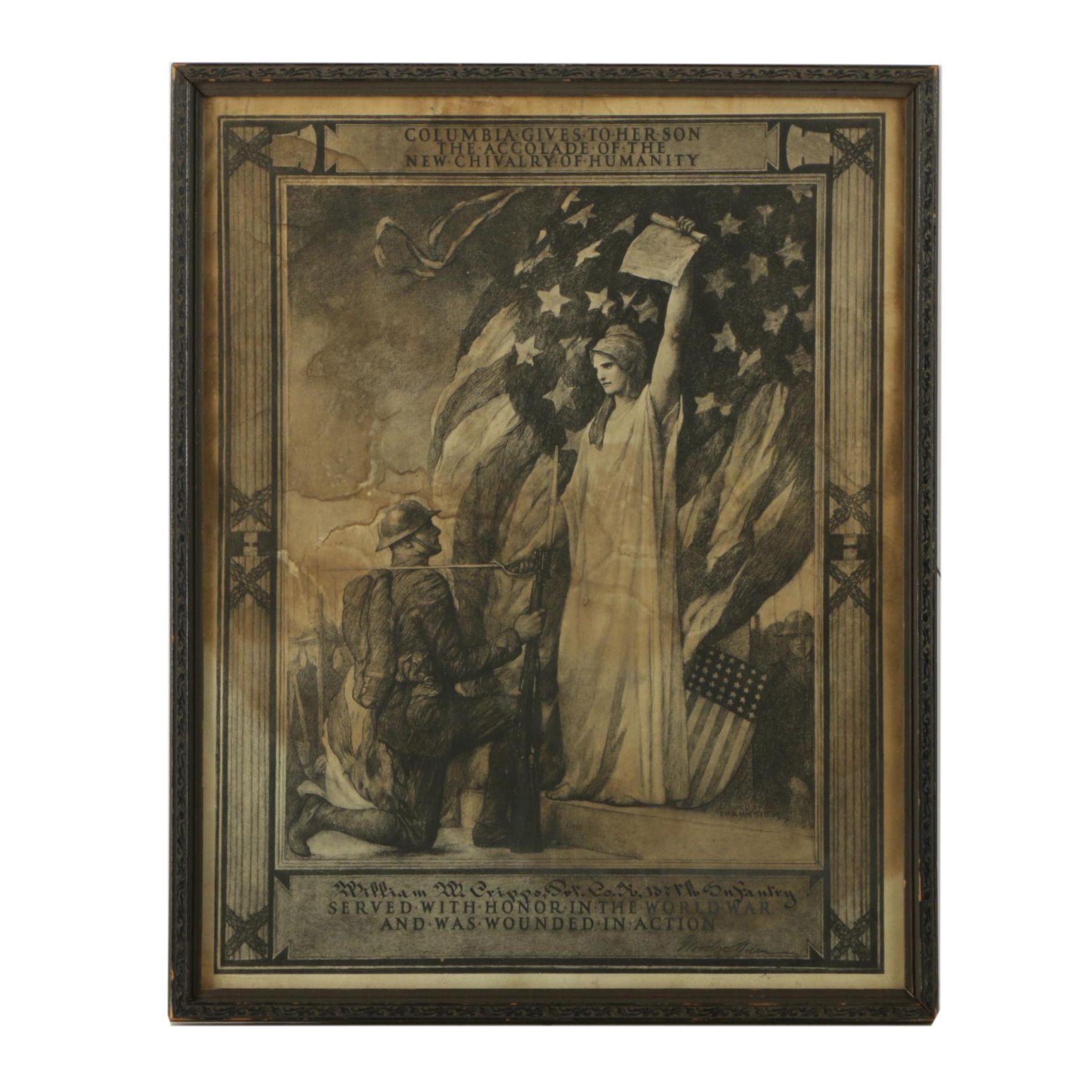 Photgravure Military Certificate After Edwin Blashfield