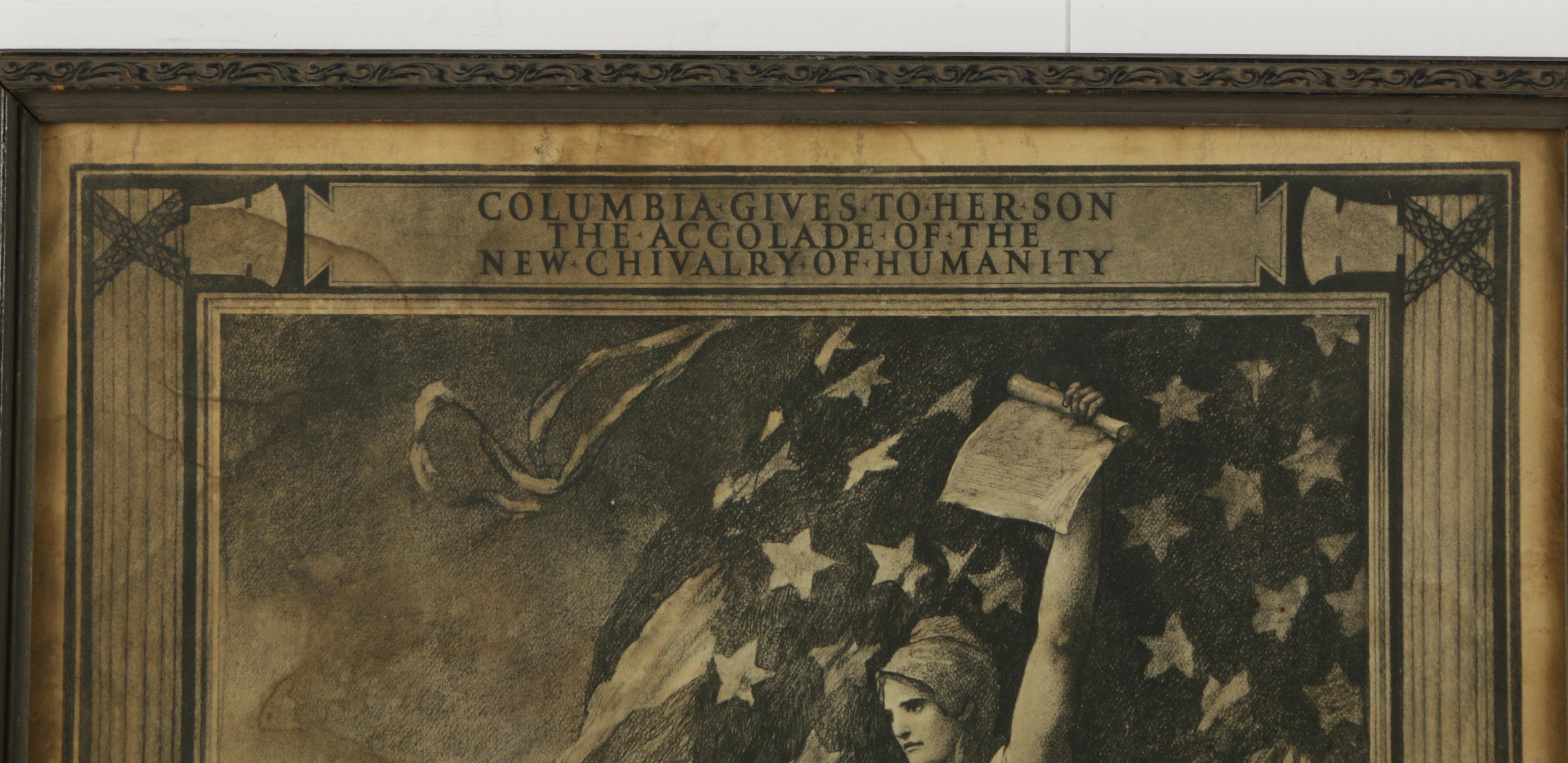 Photgravure Military Certificate After Edwin Blashfield