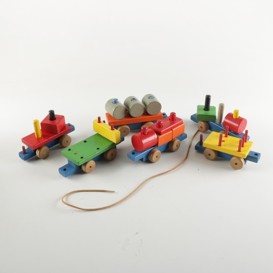 Wooden Block Train Set