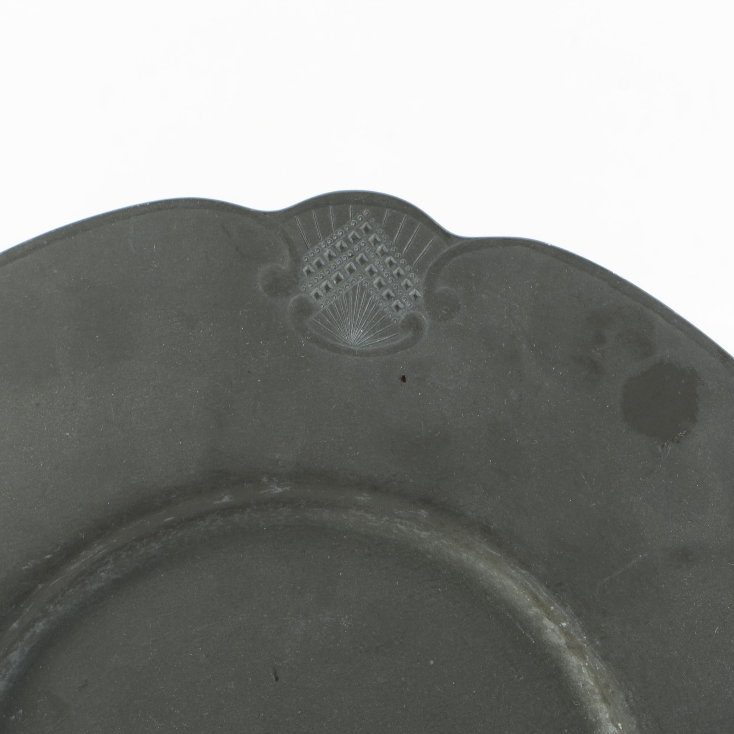 Wendell August Art Deco Pewter Platter with Other Pewterware