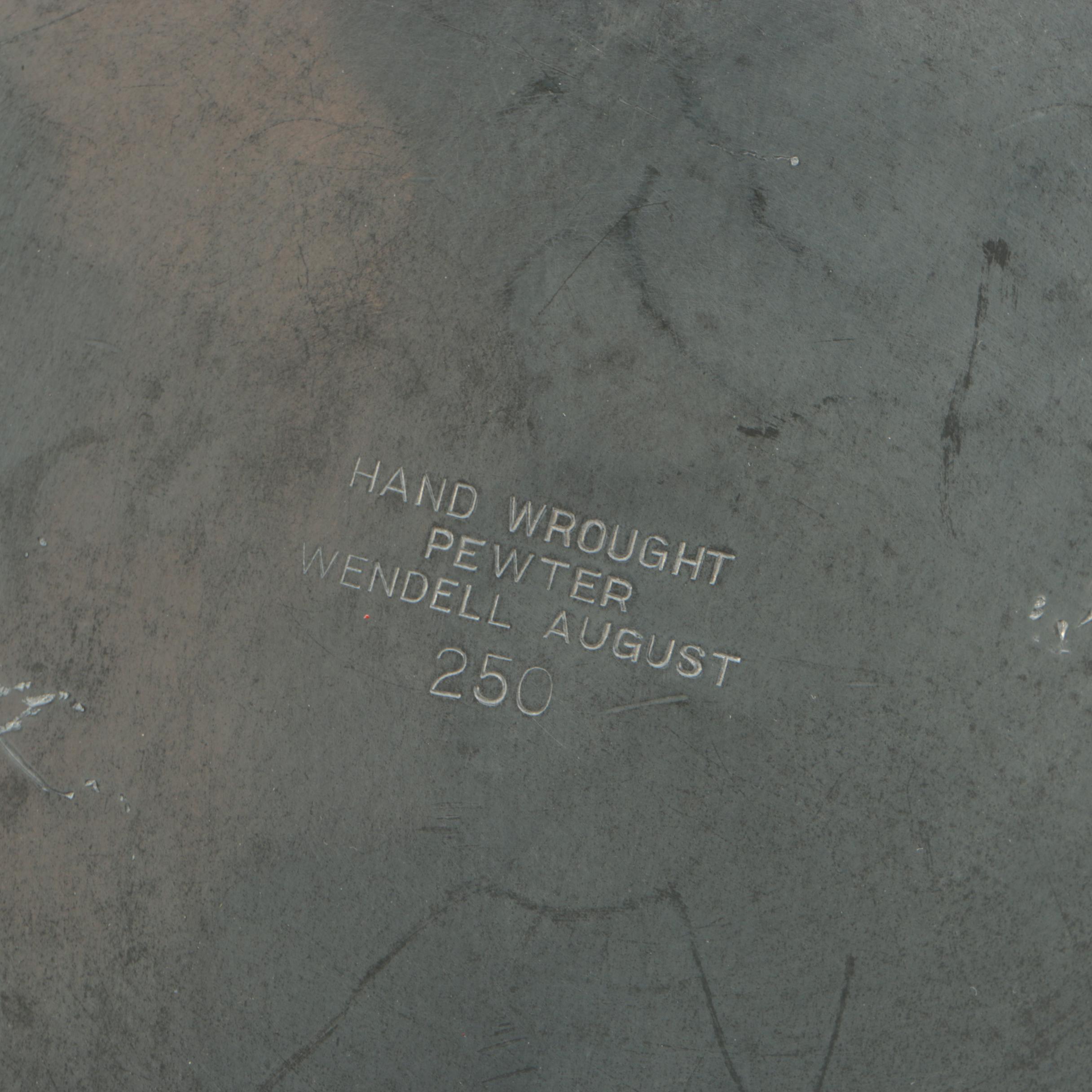 Wendell August Art Deco Pewter Platter with Other Pewterware