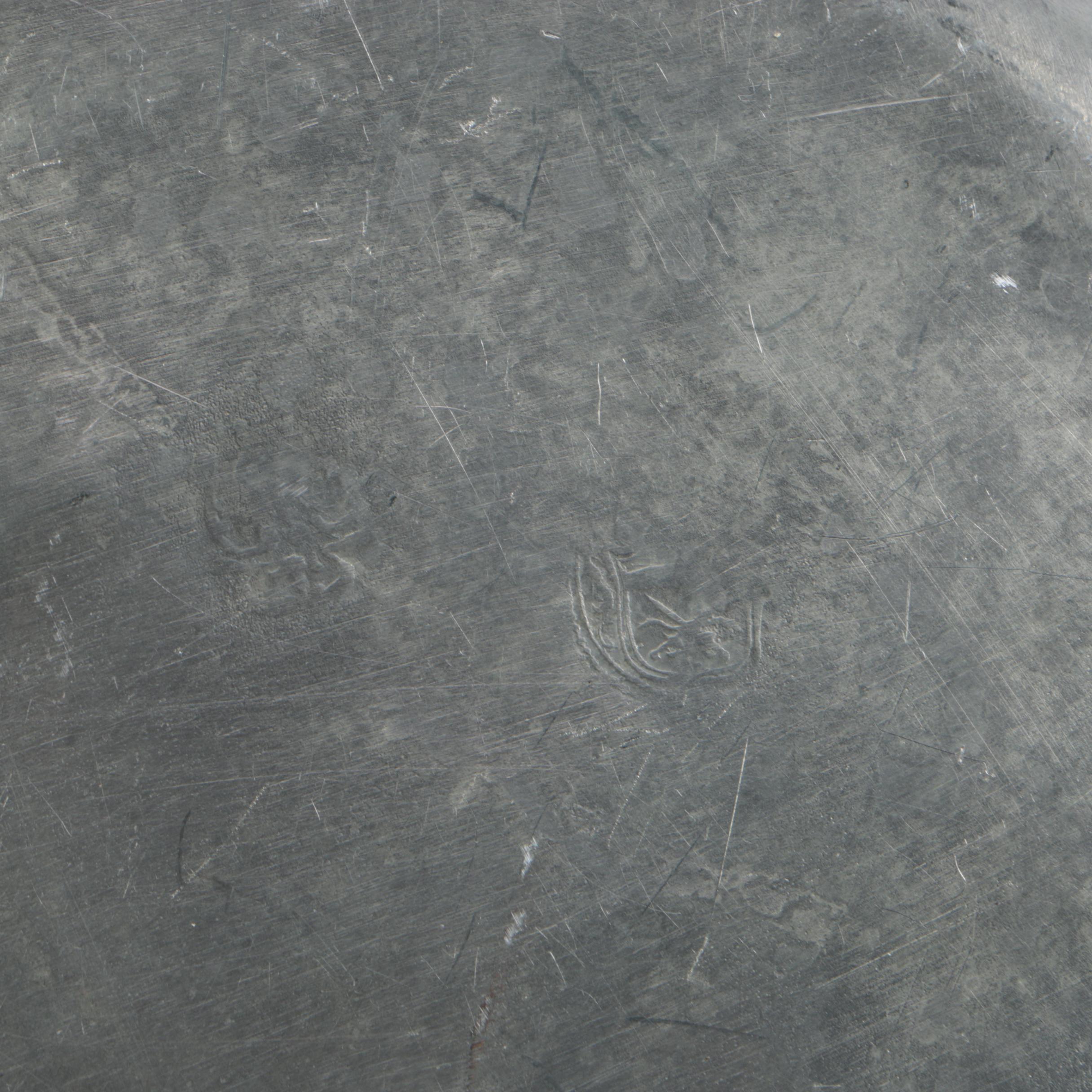 Wendell August Art Deco Pewter Platter with Other Pewterware