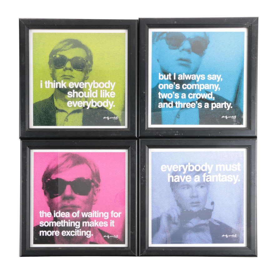 Four Framed Andy Warhol Quotes