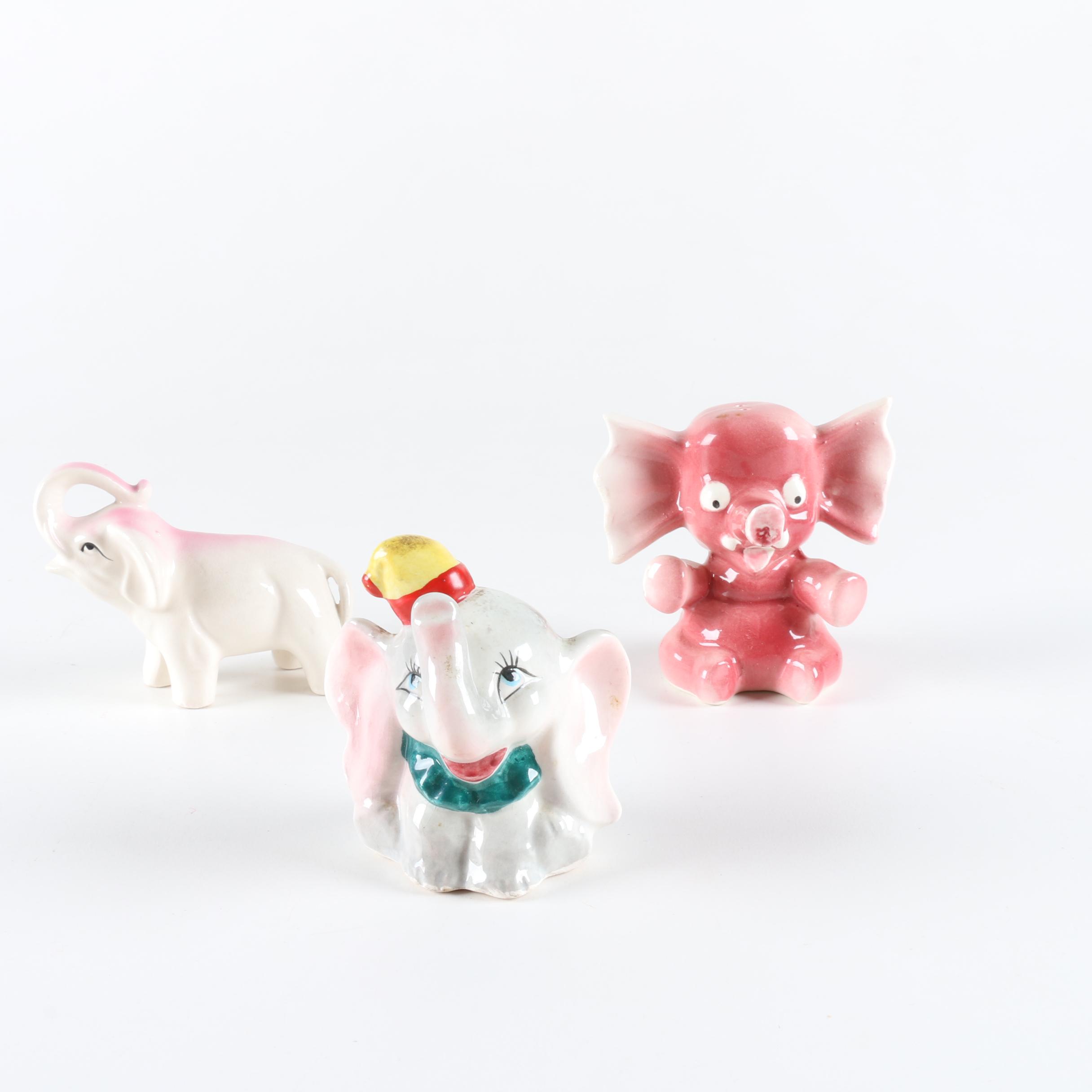 Collection of Elephant Figurines and Salt and Pepper Shakers