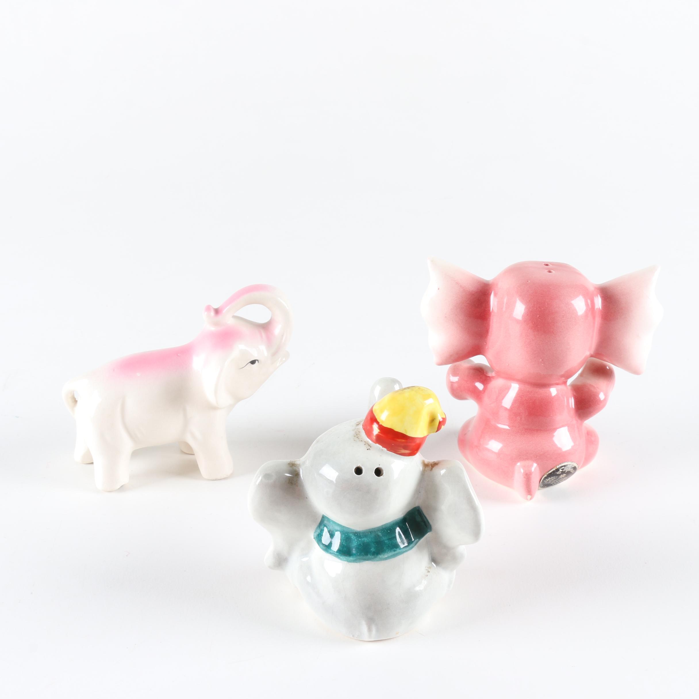 Collection of Elephant Figurines and Salt and Pepper Shakers