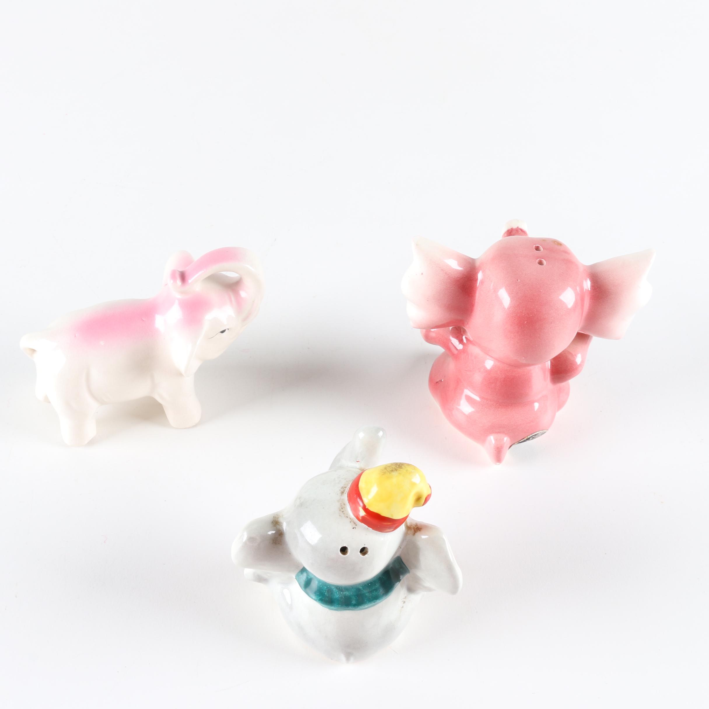 Collection of Elephant Figurines and Salt and Pepper Shakers