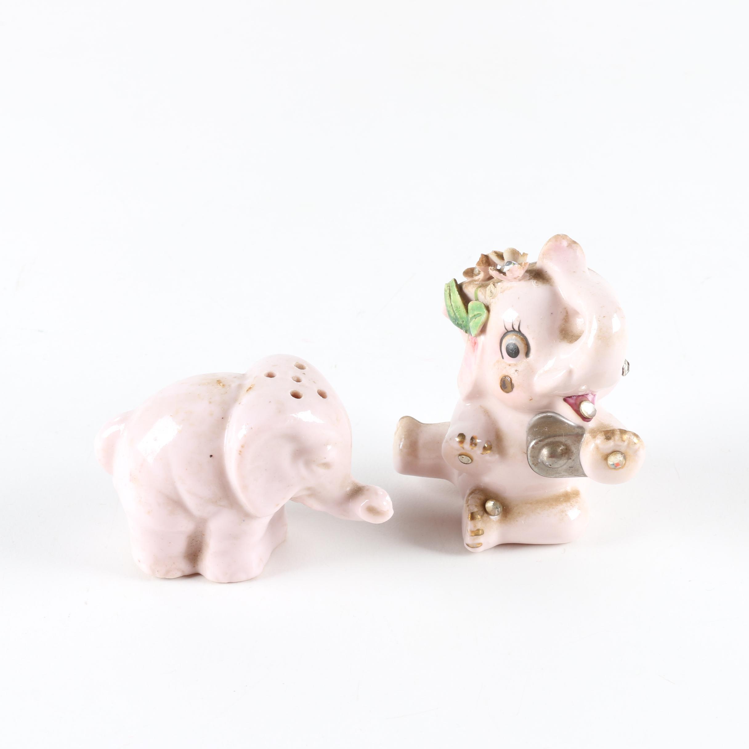 Collection of Elephant Figurines and Salt and Pepper Shakers