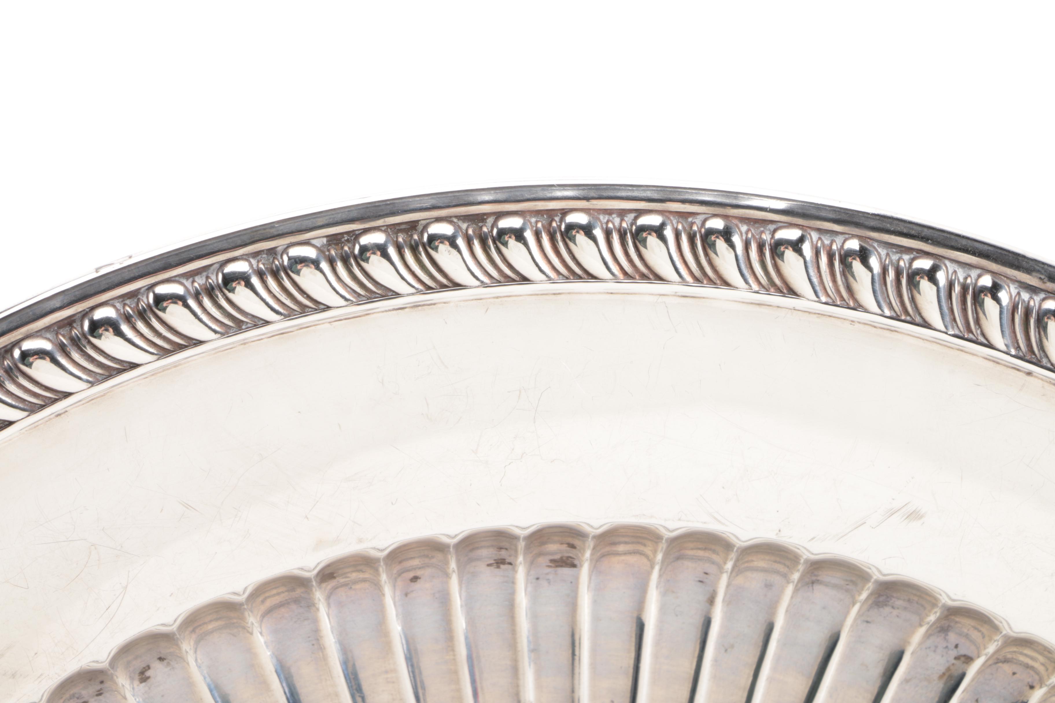 Vintage Watson Company Gadroon Trimmed Sterling Silver Sandwich Plate