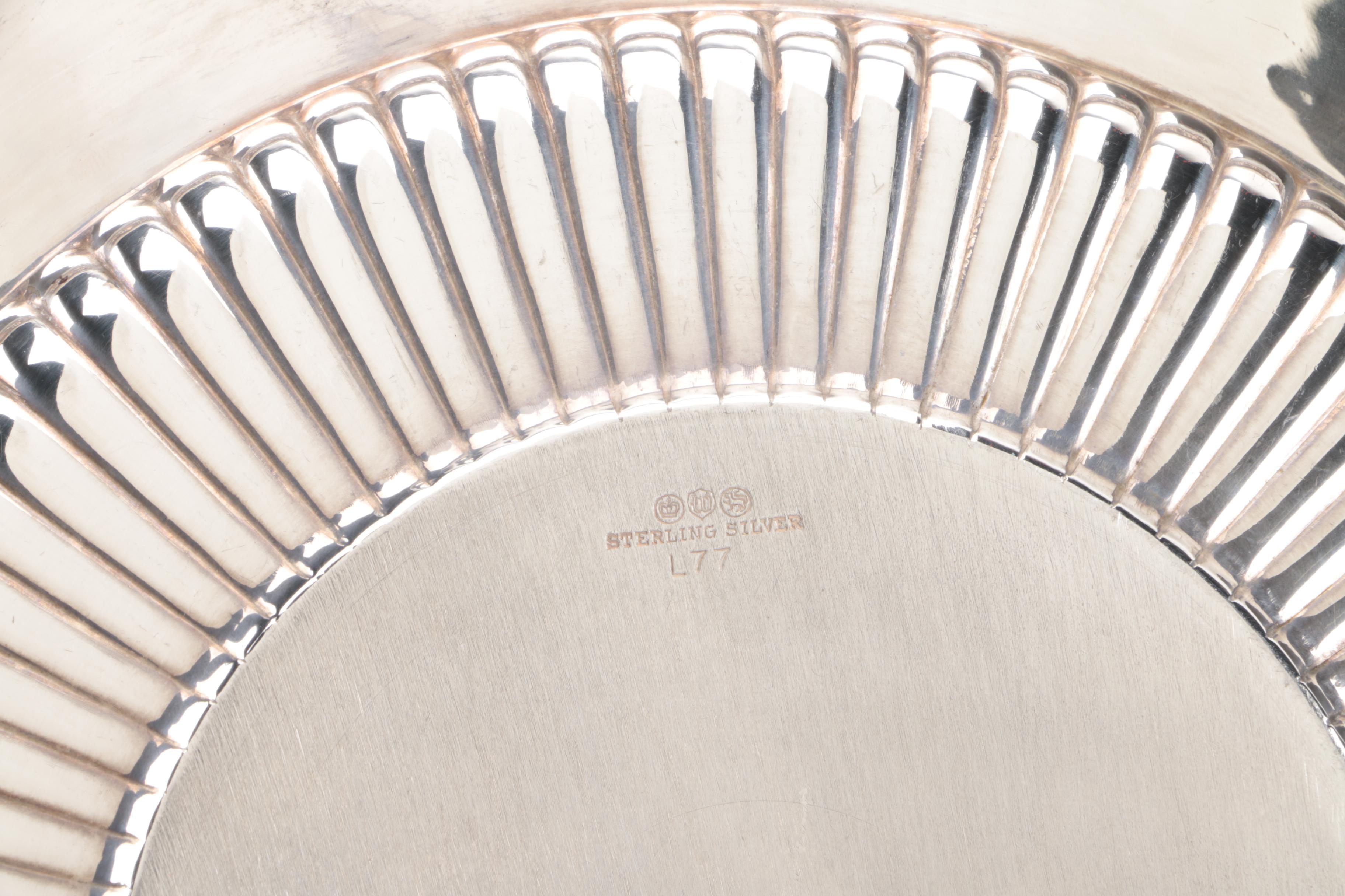 Vintage Watson Company Gadroon Trimmed Sterling Silver Sandwich Plate