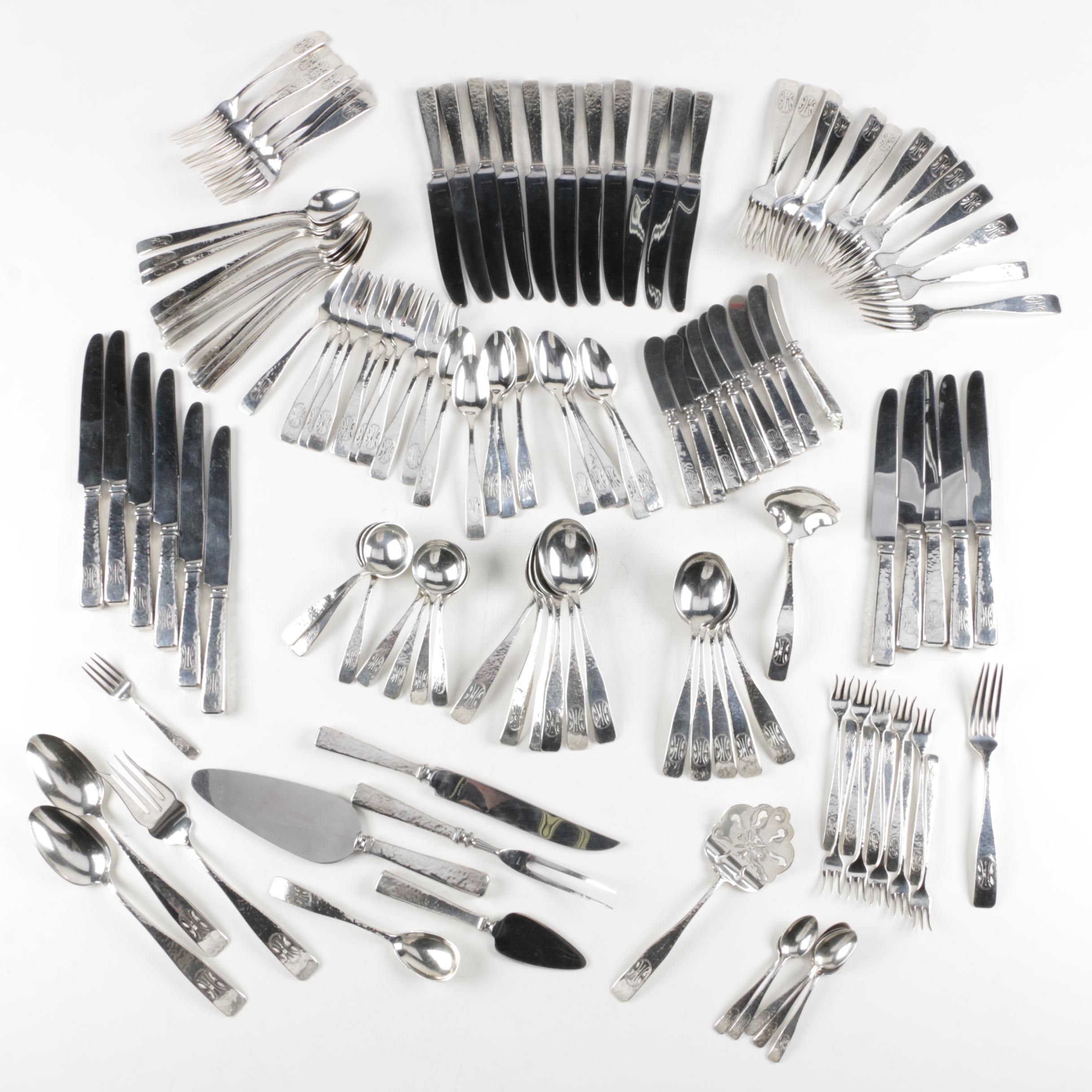 Baltimore Silversmiths Mfg. Co. "Elizabeth Tudor-Hammered" Sterling Flatware Set