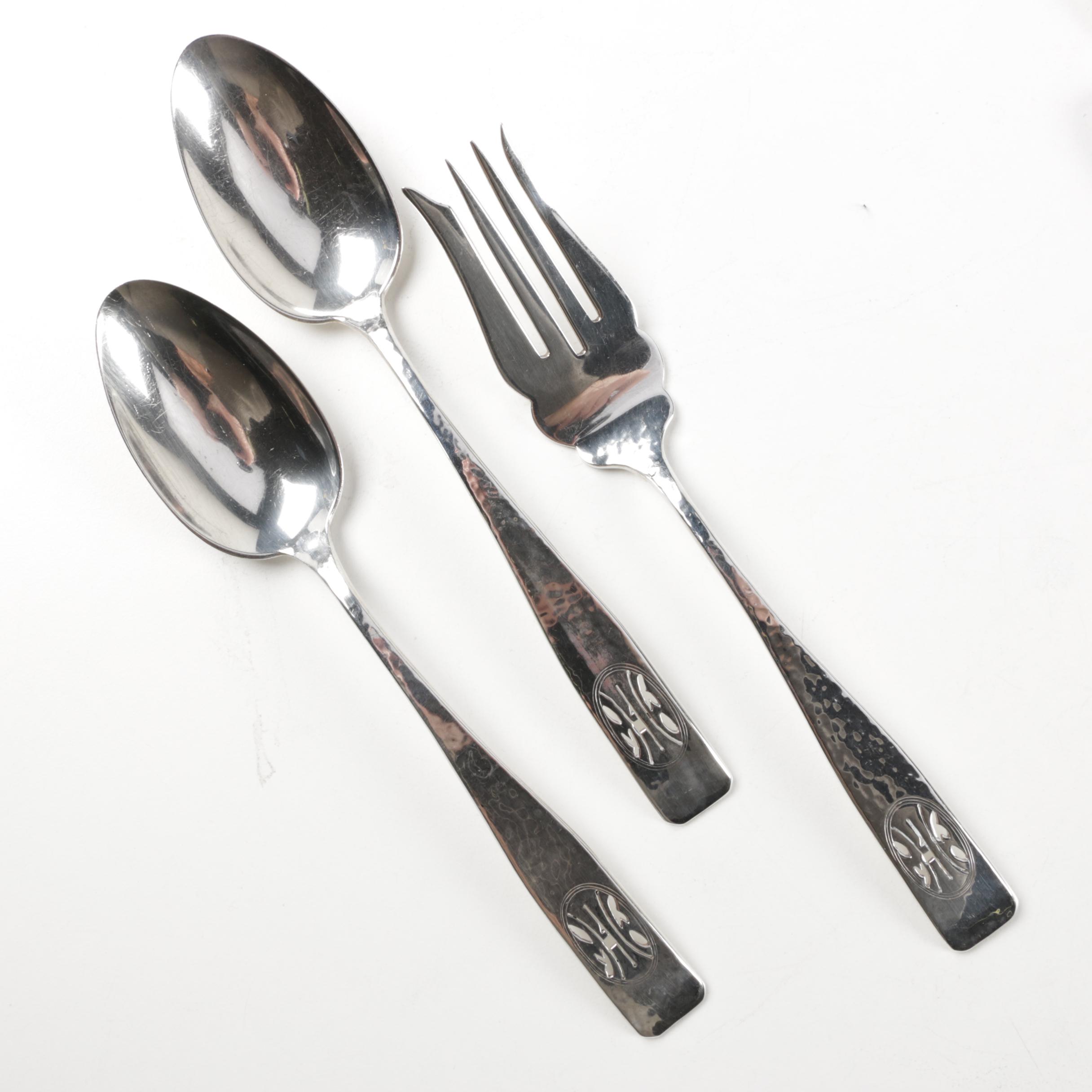 Baltimore Silversmiths Mfg. Co. "Elizabeth Tudor-Hammered" Sterling Flatware Set