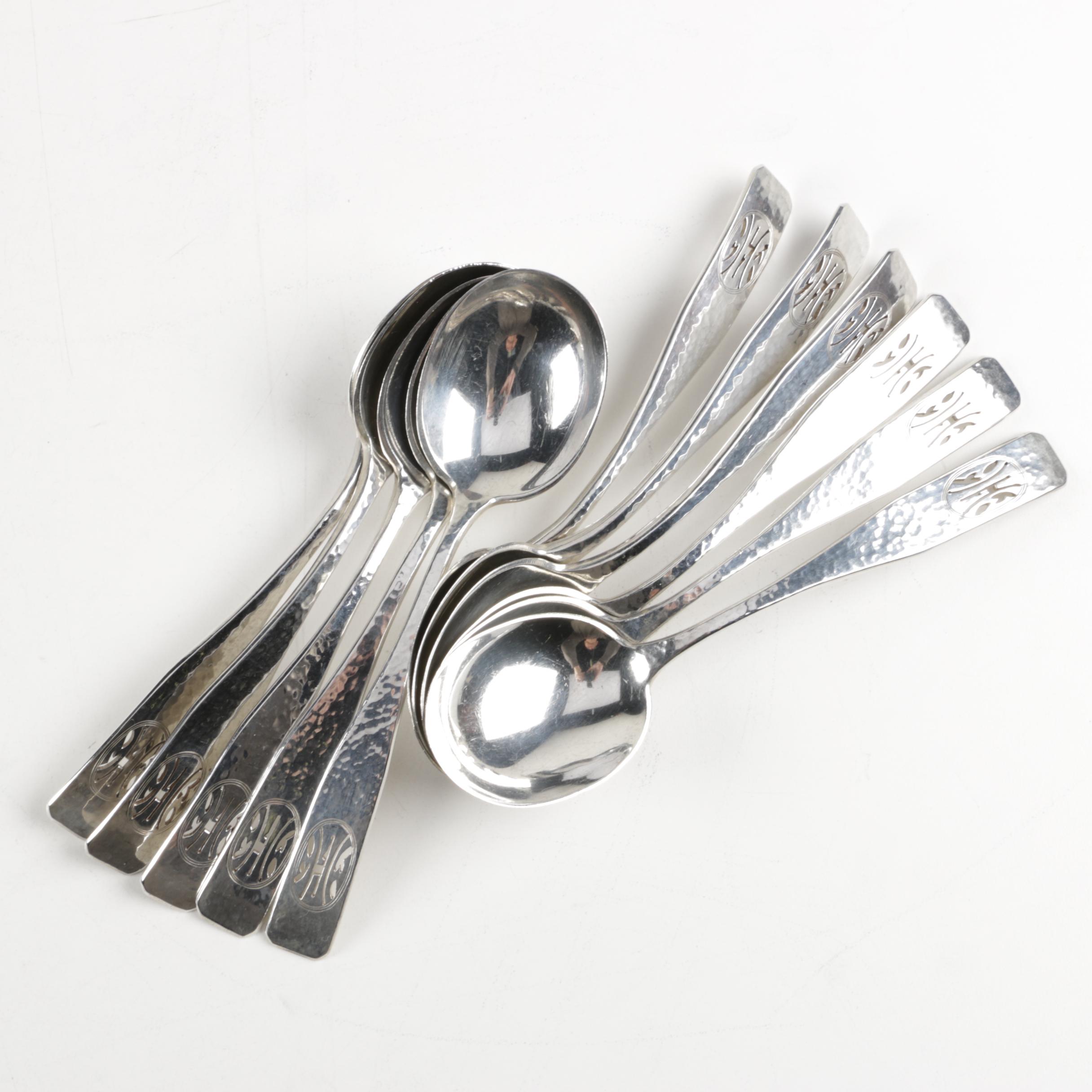 Baltimore Silversmiths Mfg. Co. "Elizabeth Tudor-Hammered" Sterling Flatware Set