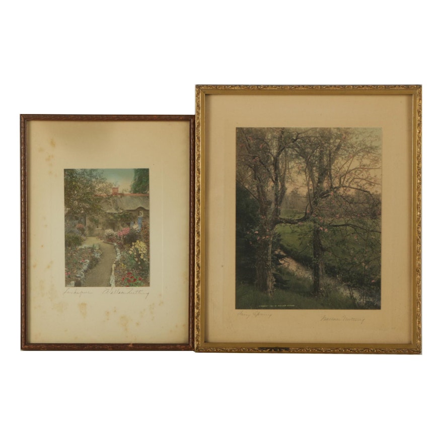 Two Wallace Nutting Hand Colored Photograph Prints