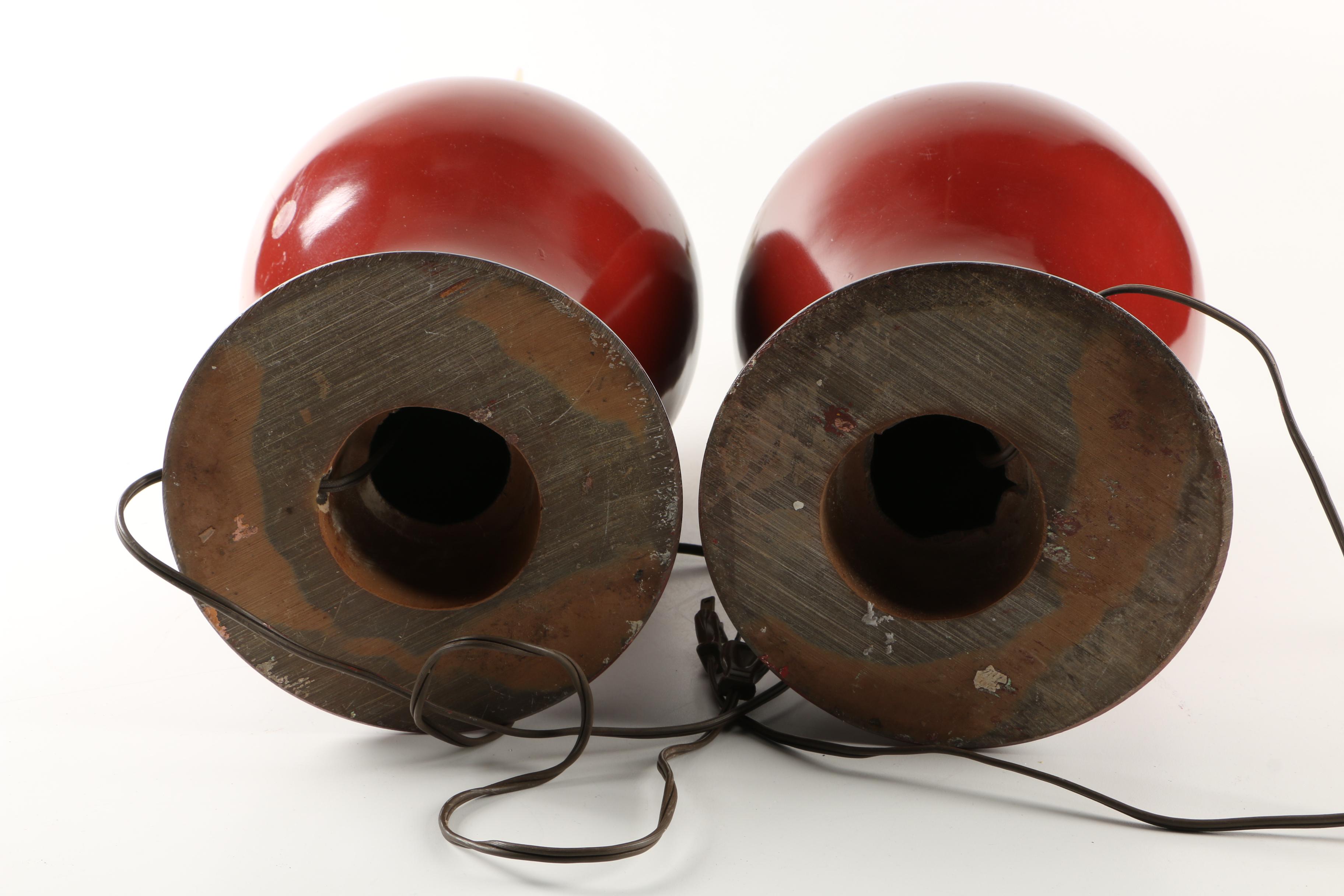 Pair of Red Table Lamps