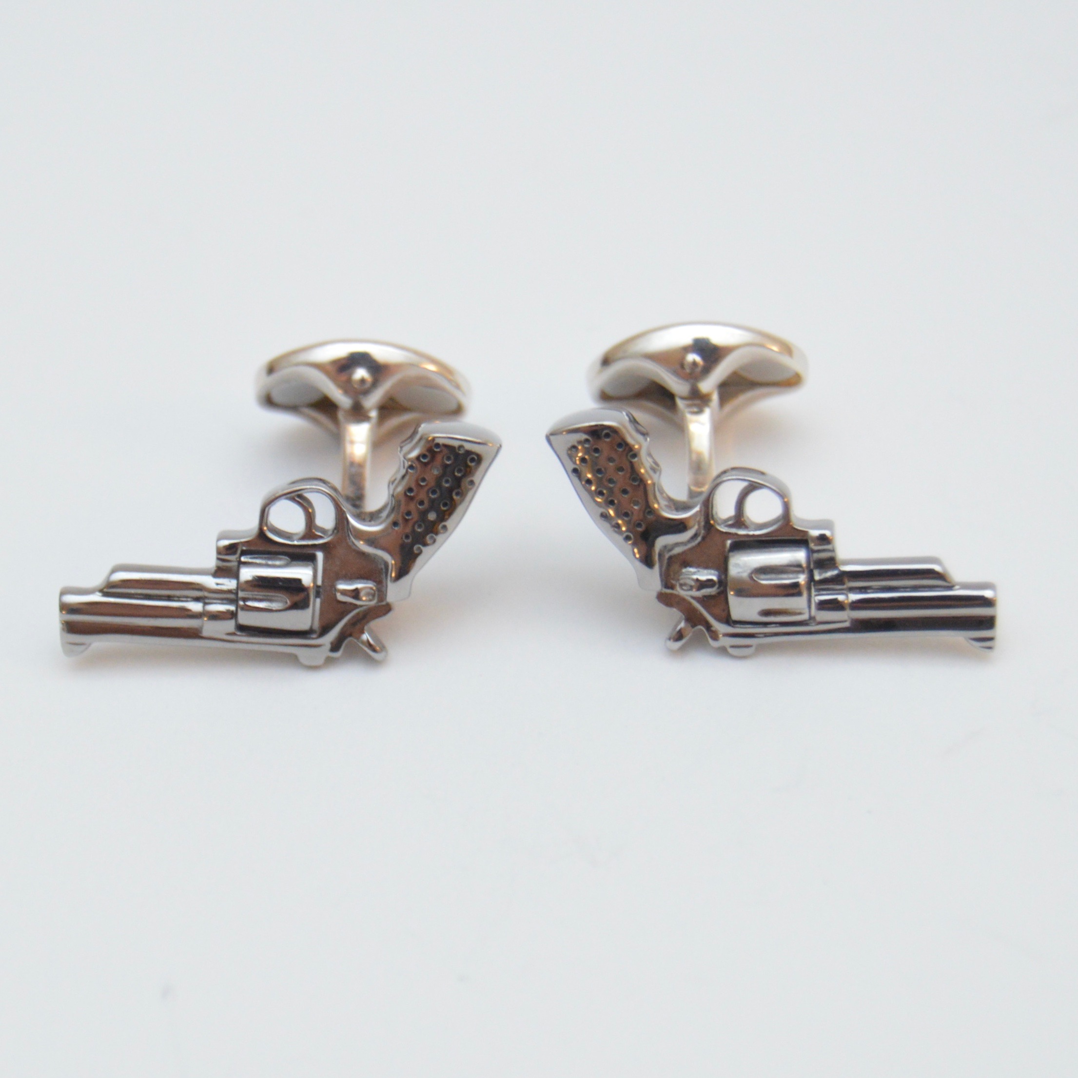 Deakin & Francis Sterling Silver Revolver Cufflinks