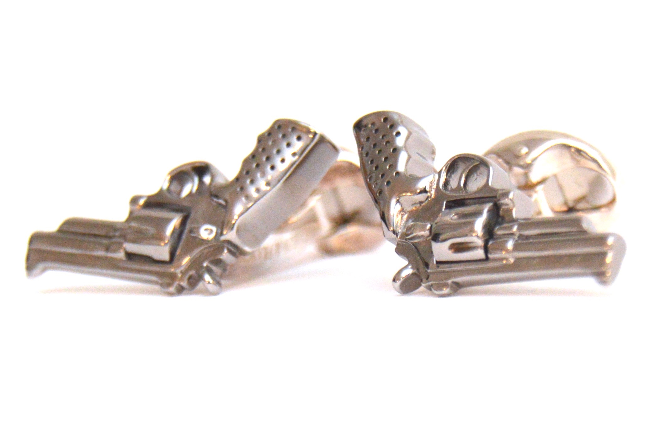 Deakin & Francis Sterling Silver Revolver Cufflinks