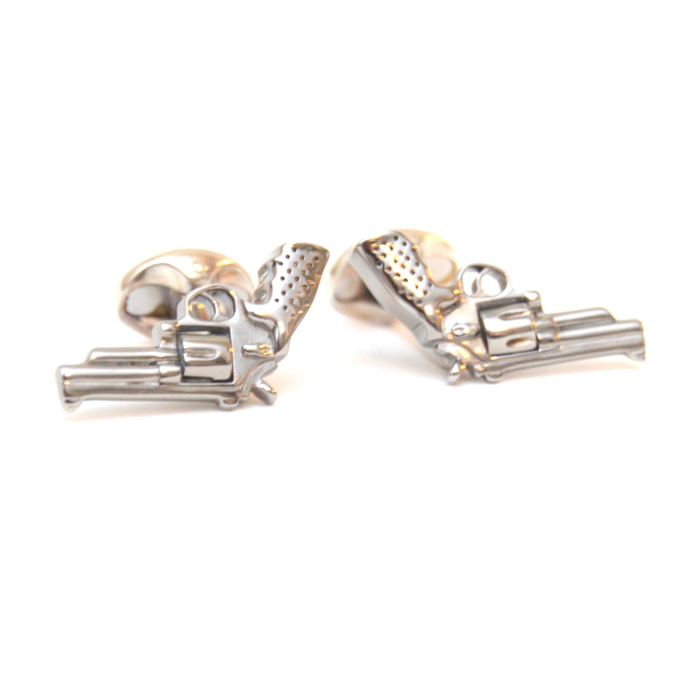 Deakin & Francis Sterling Silver Revolver Cufflinks