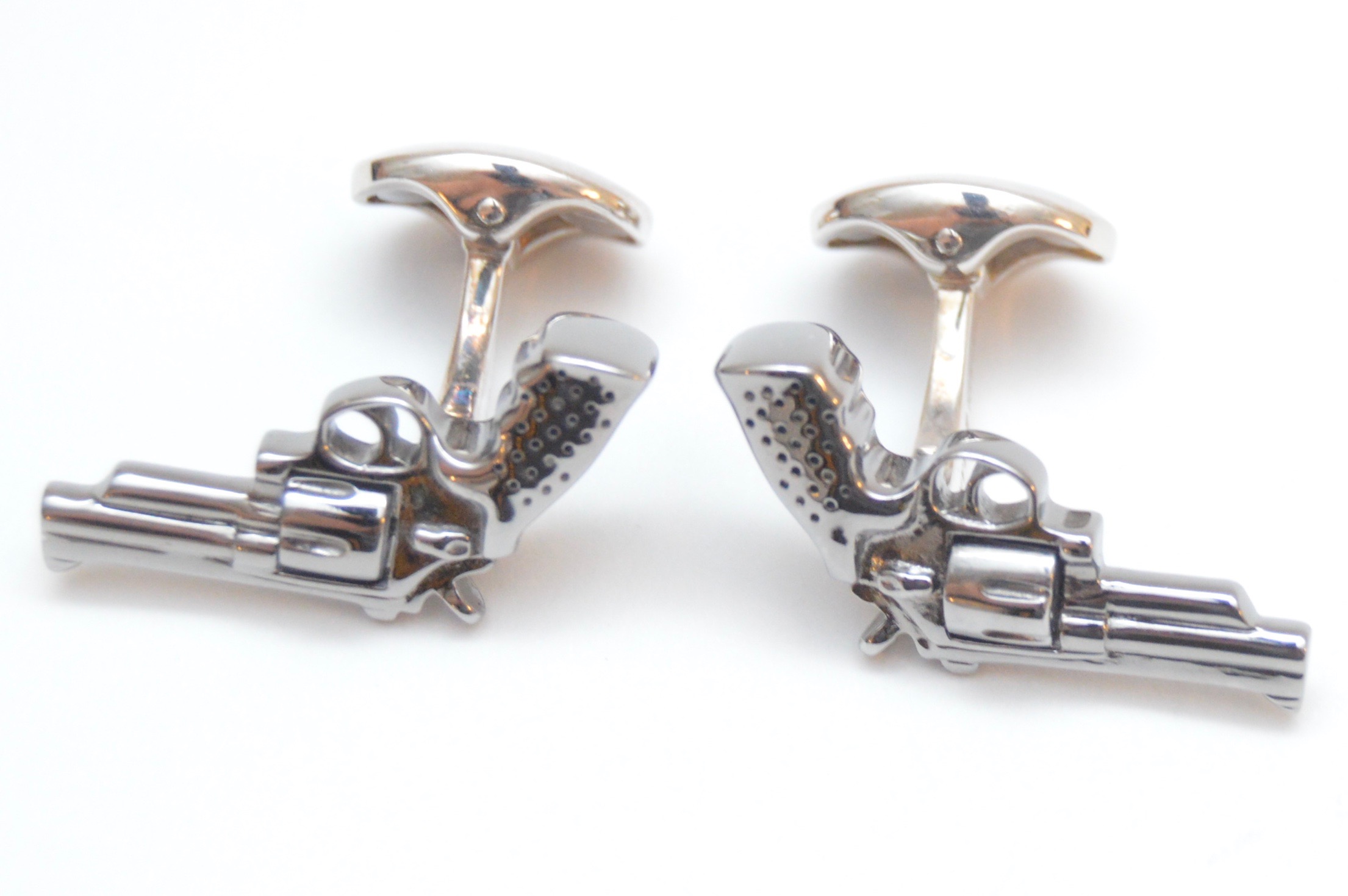 Deakin & Francis Sterling Silver Revolver Cufflinks