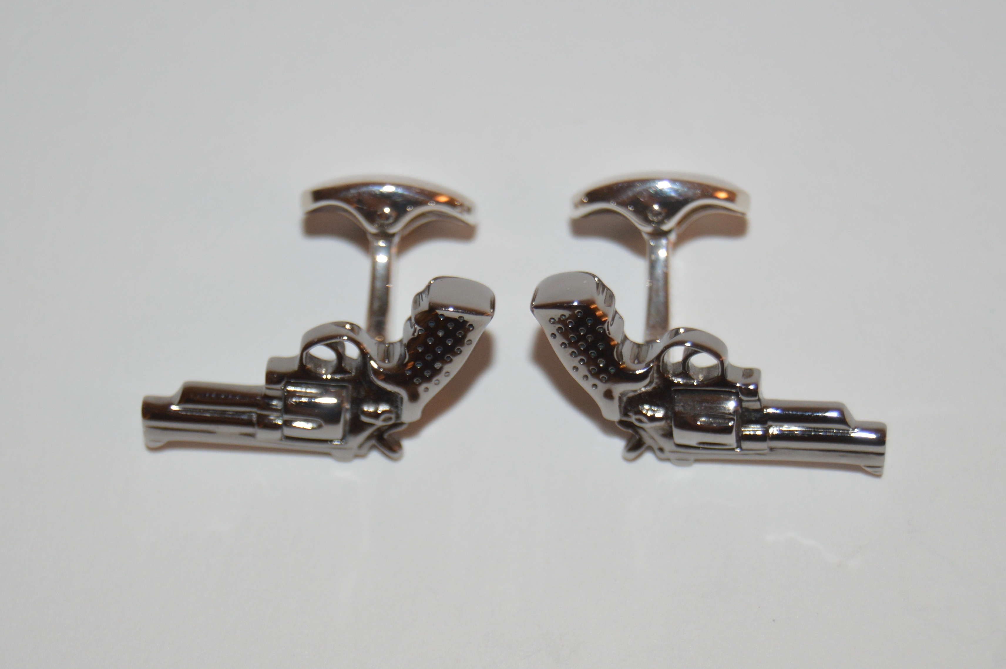 Deakin & Francis Sterling Silver Revolver Cufflinks