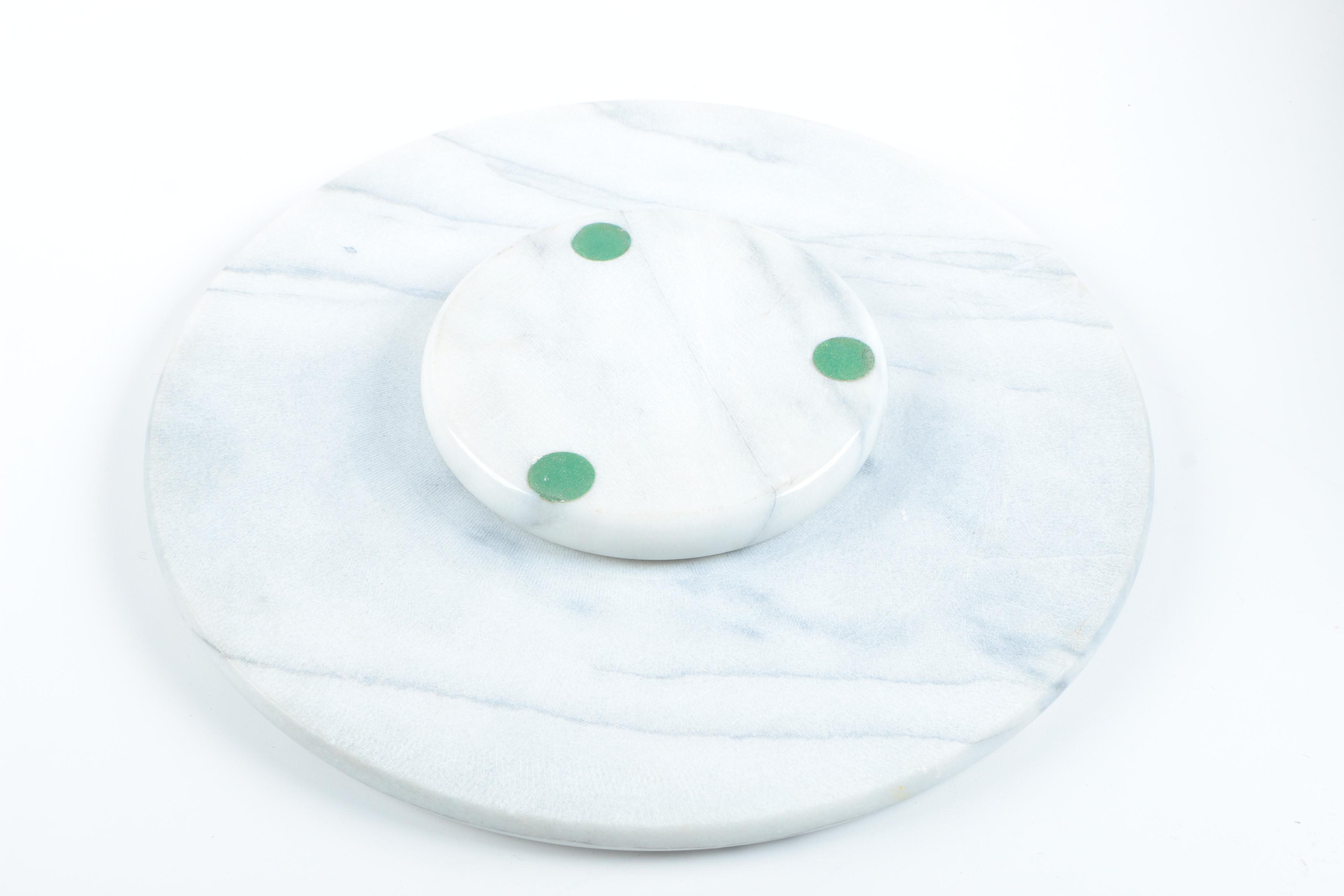 Marble Lazy Susan with Brass Oil Can