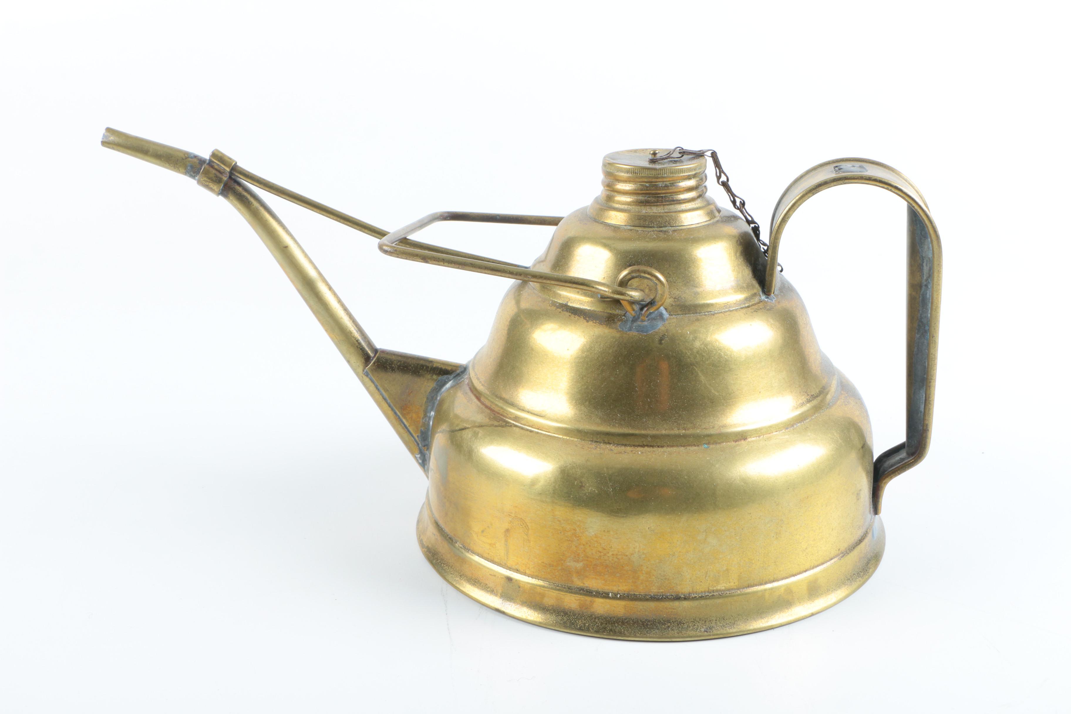 Marble Lazy Susan with Brass Oil Can