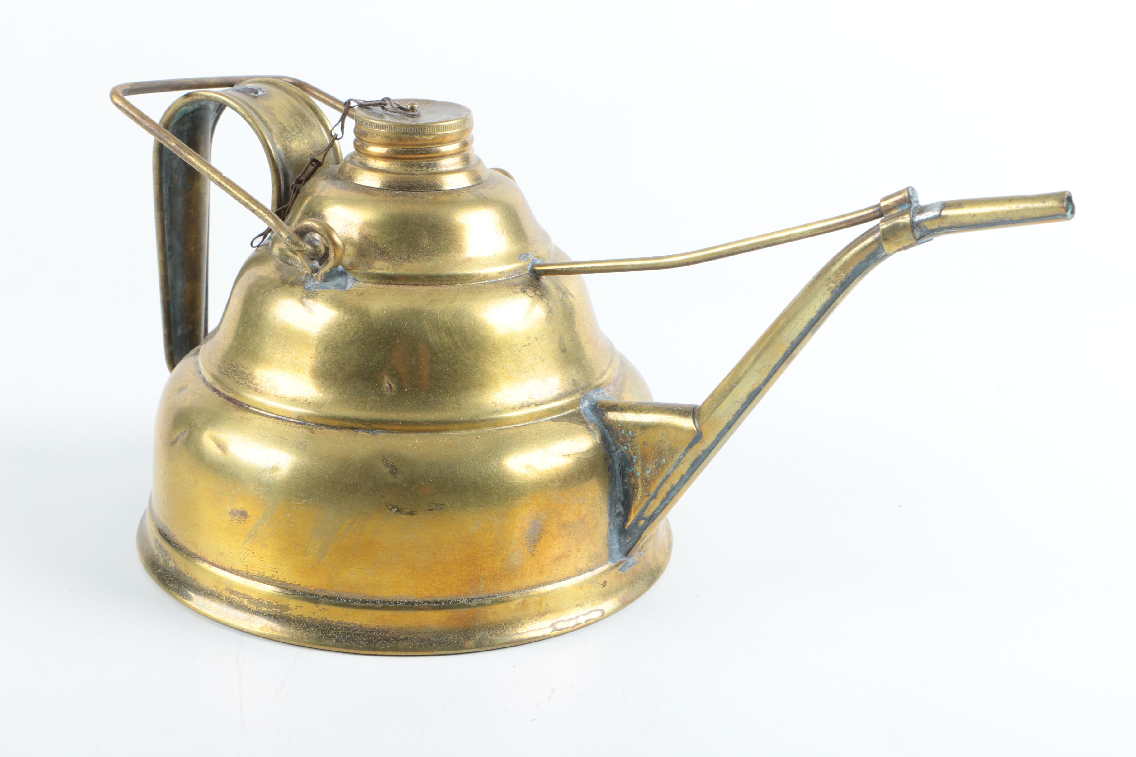 Marble Lazy Susan with Brass Oil Can