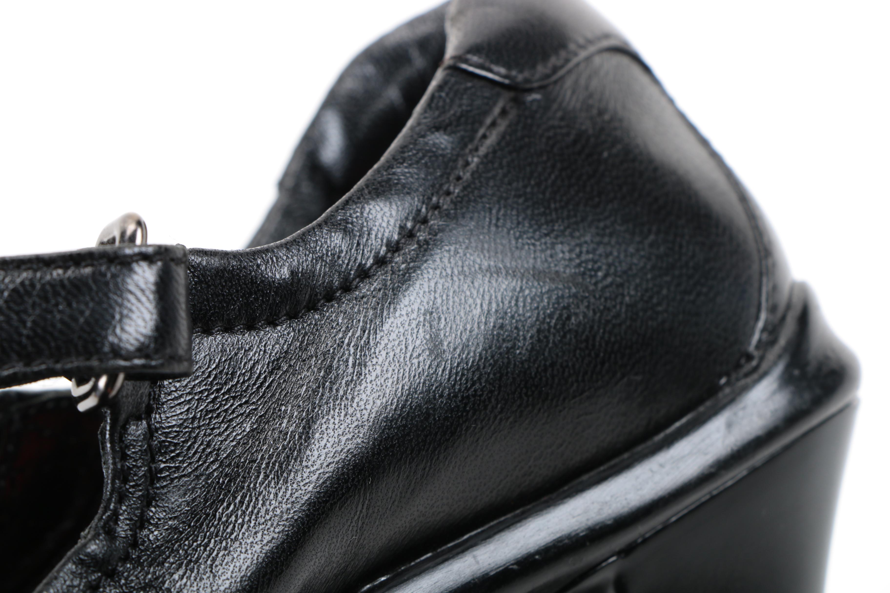 Prada Black Leather Mary Jane Heels