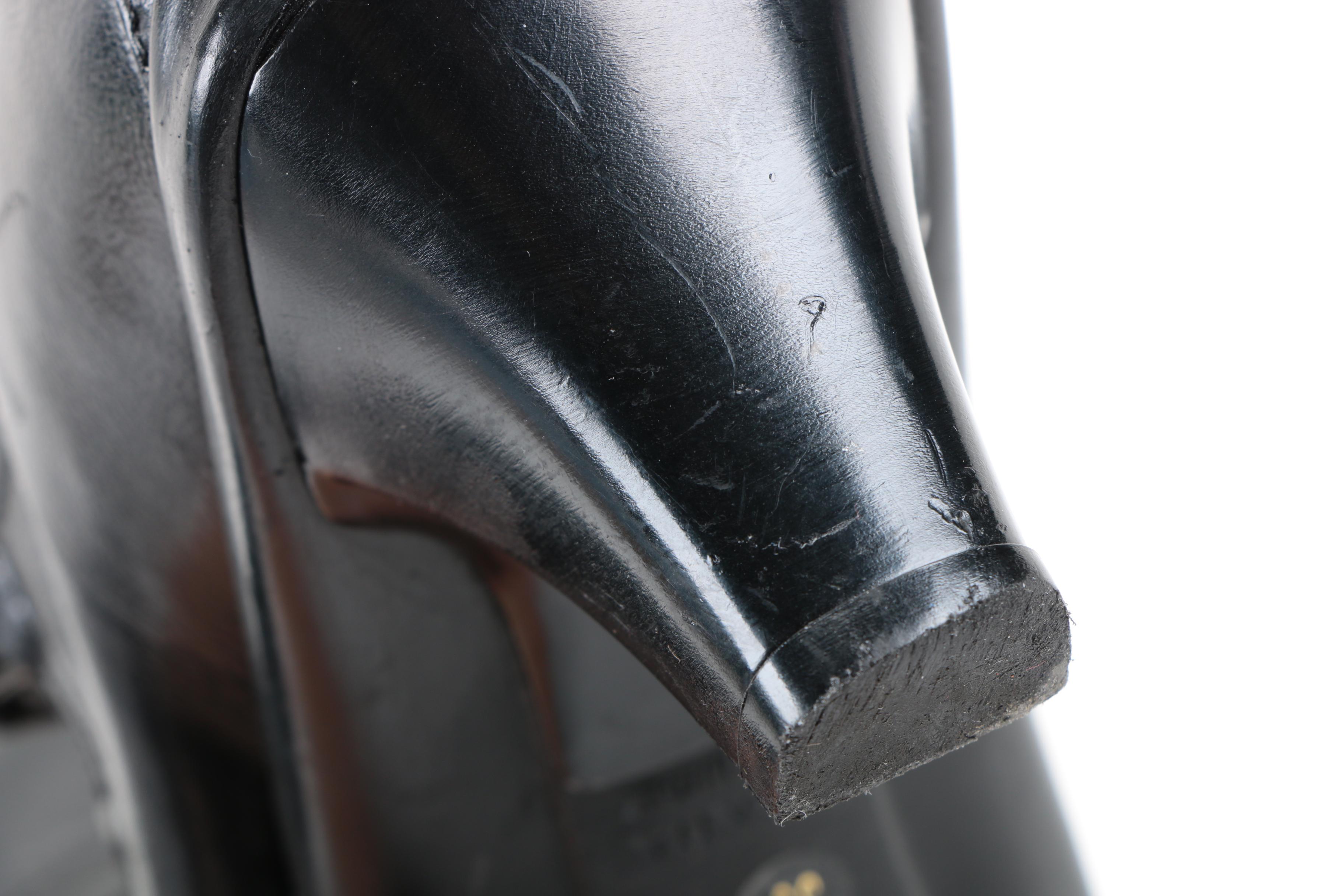 Prada Black Leather Mary Jane Heels